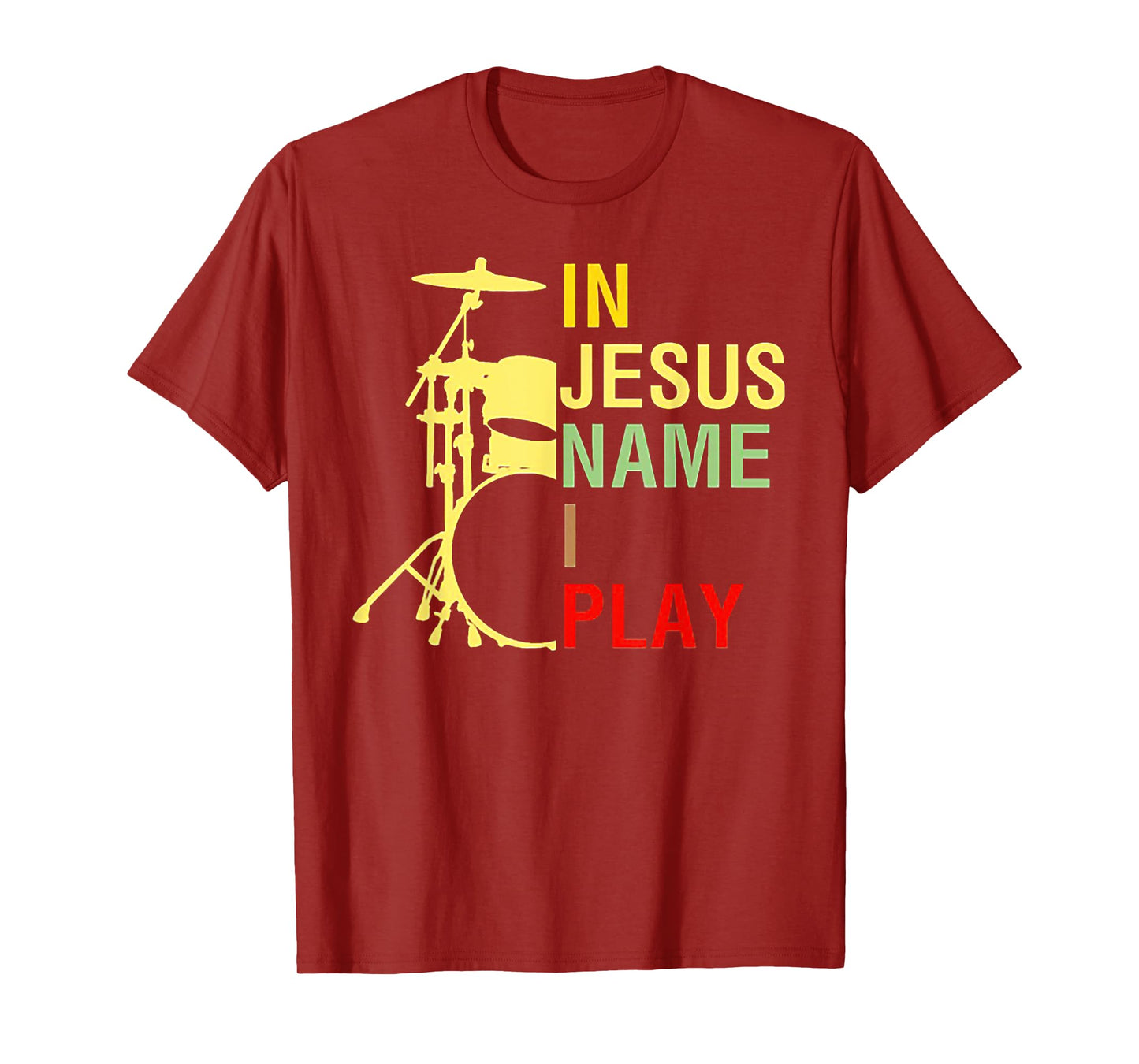 In Jesus Name I Play Vintage Drum T-Shirt