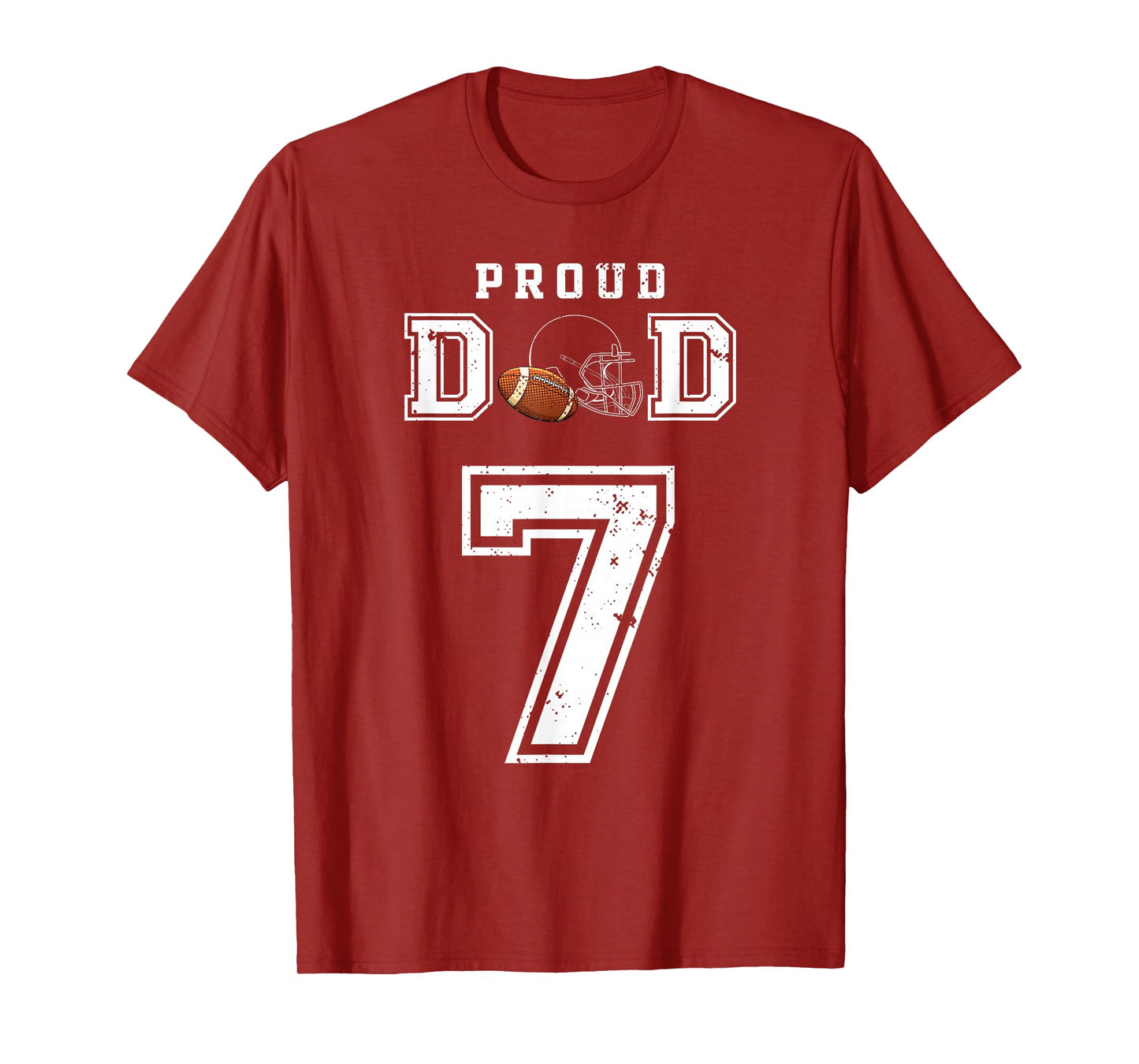 Custom Proud Football Dad Number 7 Personalized For Men T-Shirt