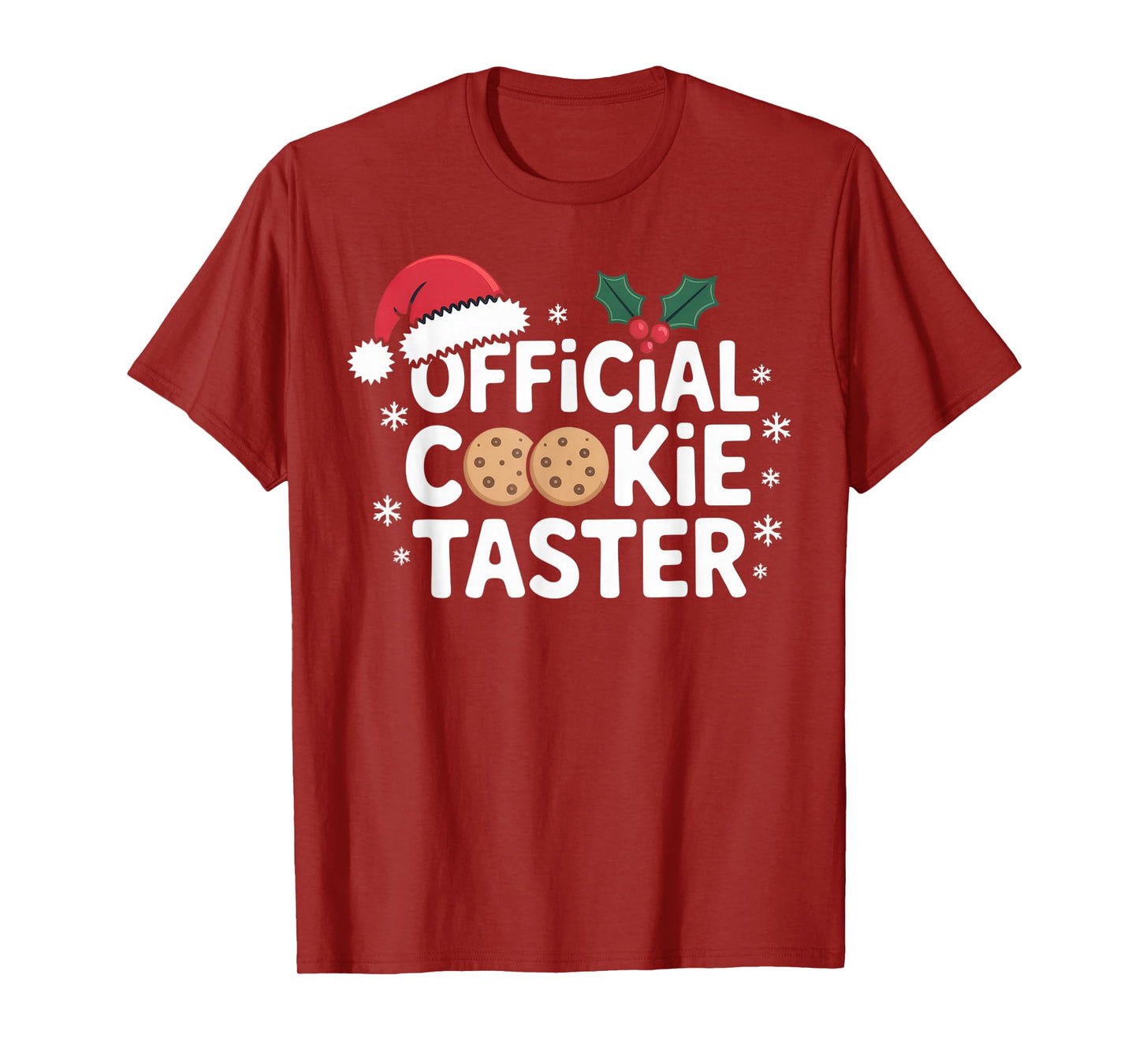 Official Cookie Taster Santa Hat Christmas Fun for Holiday T-Shirt