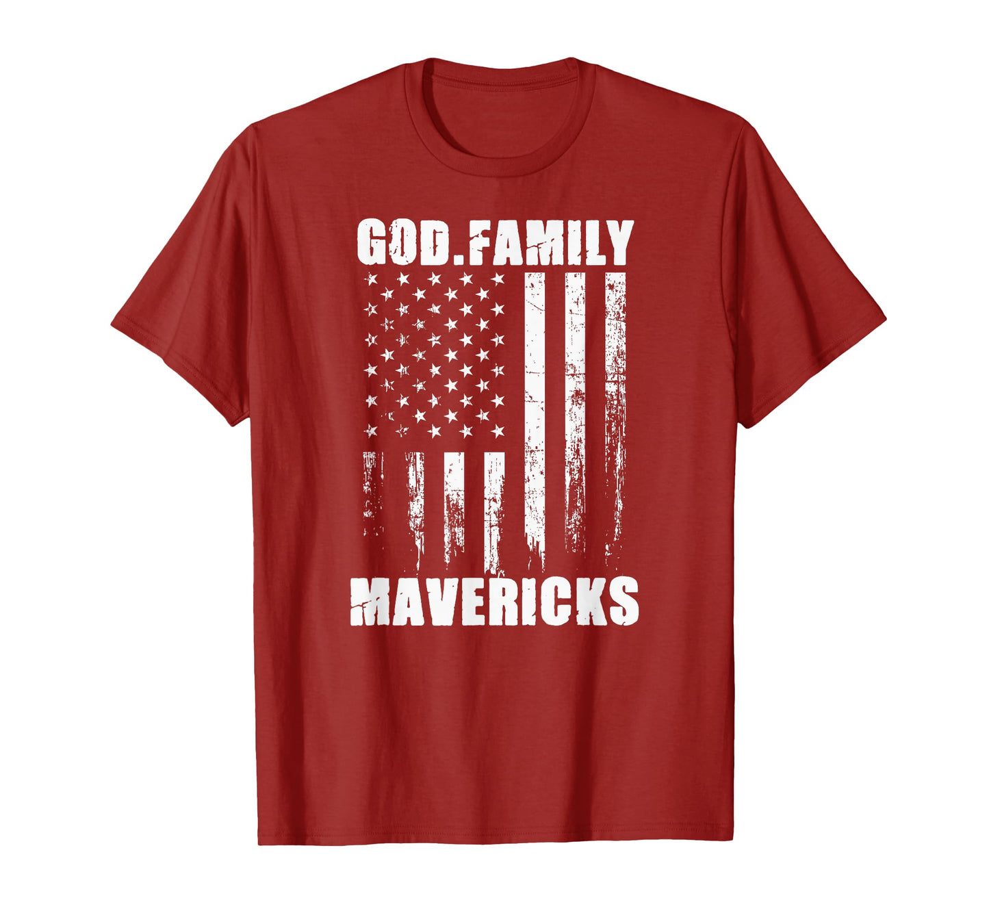 Marshall Mavericks God. Family. Vintage USA Flag T-Shirt