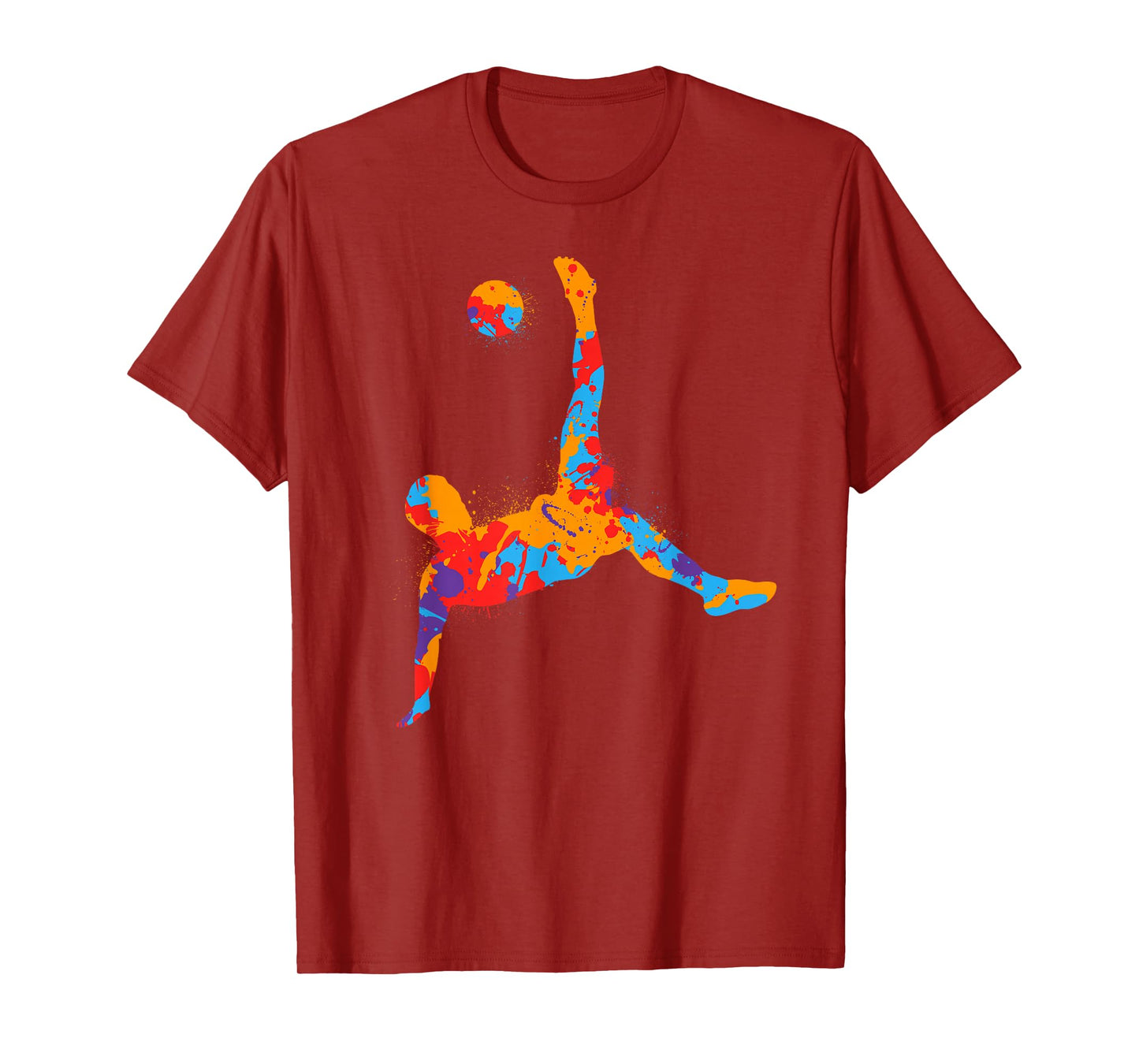 Colorful Soccer Player Sports Kids Boys Men Soccer T-Shirt