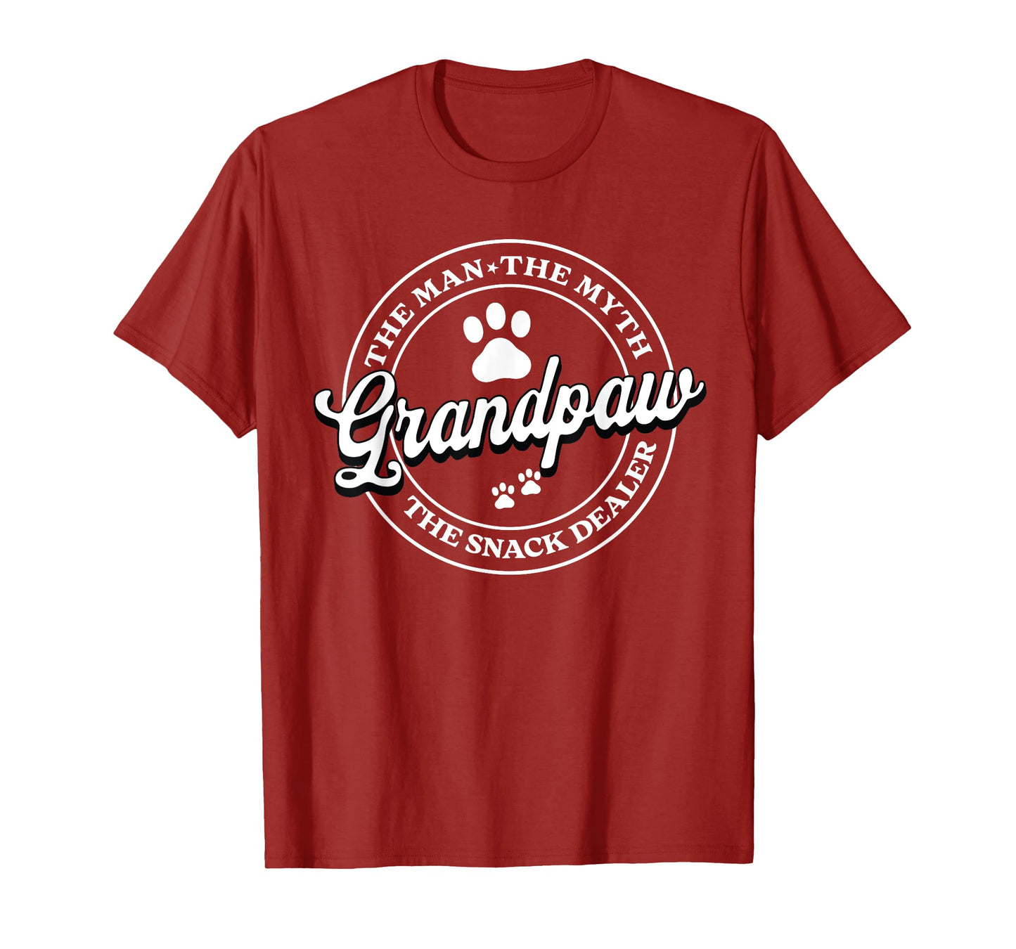 Grandpaw The Myth The Snack Dealer Fathers Day Dog Grandpa T-Shirt for Men Women