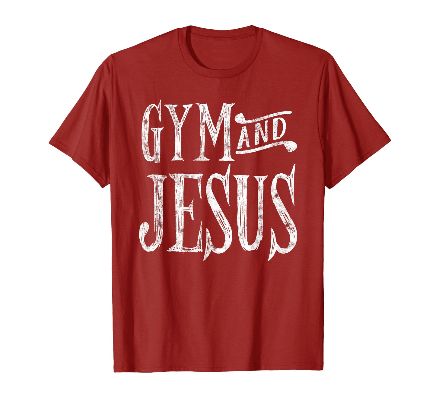 Distressed Gym and Jesus Christian Workout T-Shirt