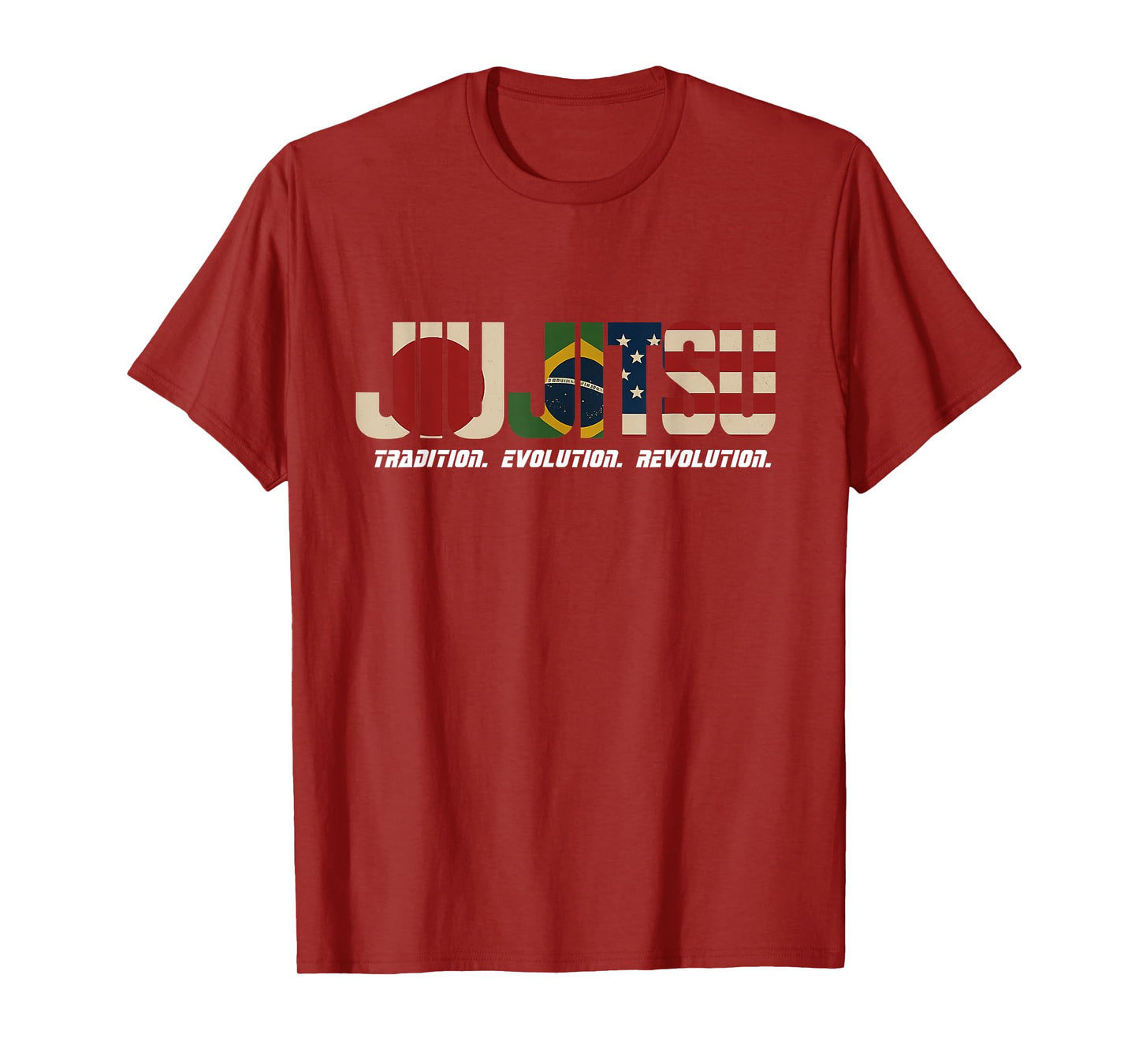 JIUJITSU Flag Design | Japan Brazil USA MMA Inspired Art T-Shirt