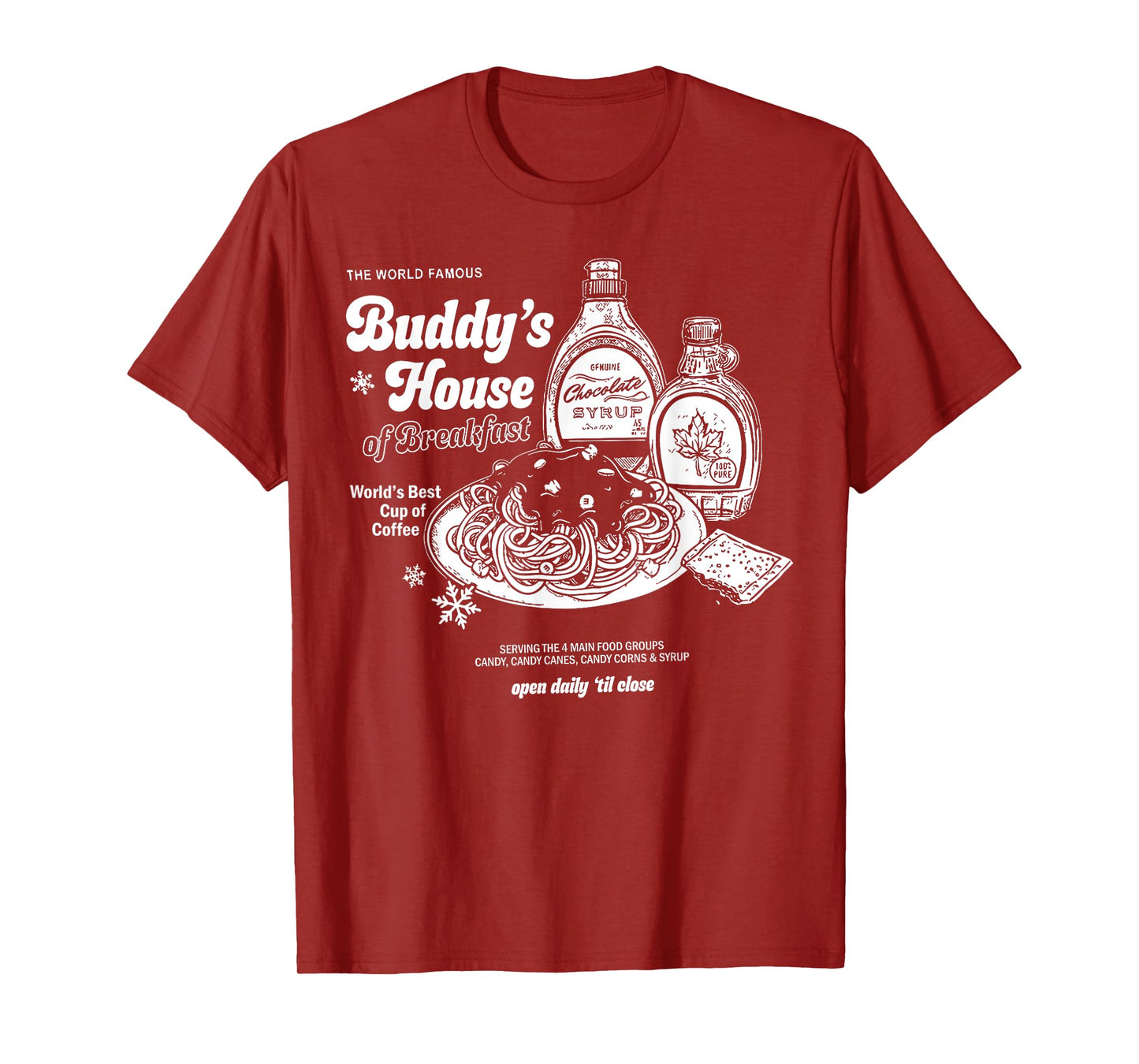 Buddys House of Breakfast Funny Cute Christmas Fitness Gym T-Shirt