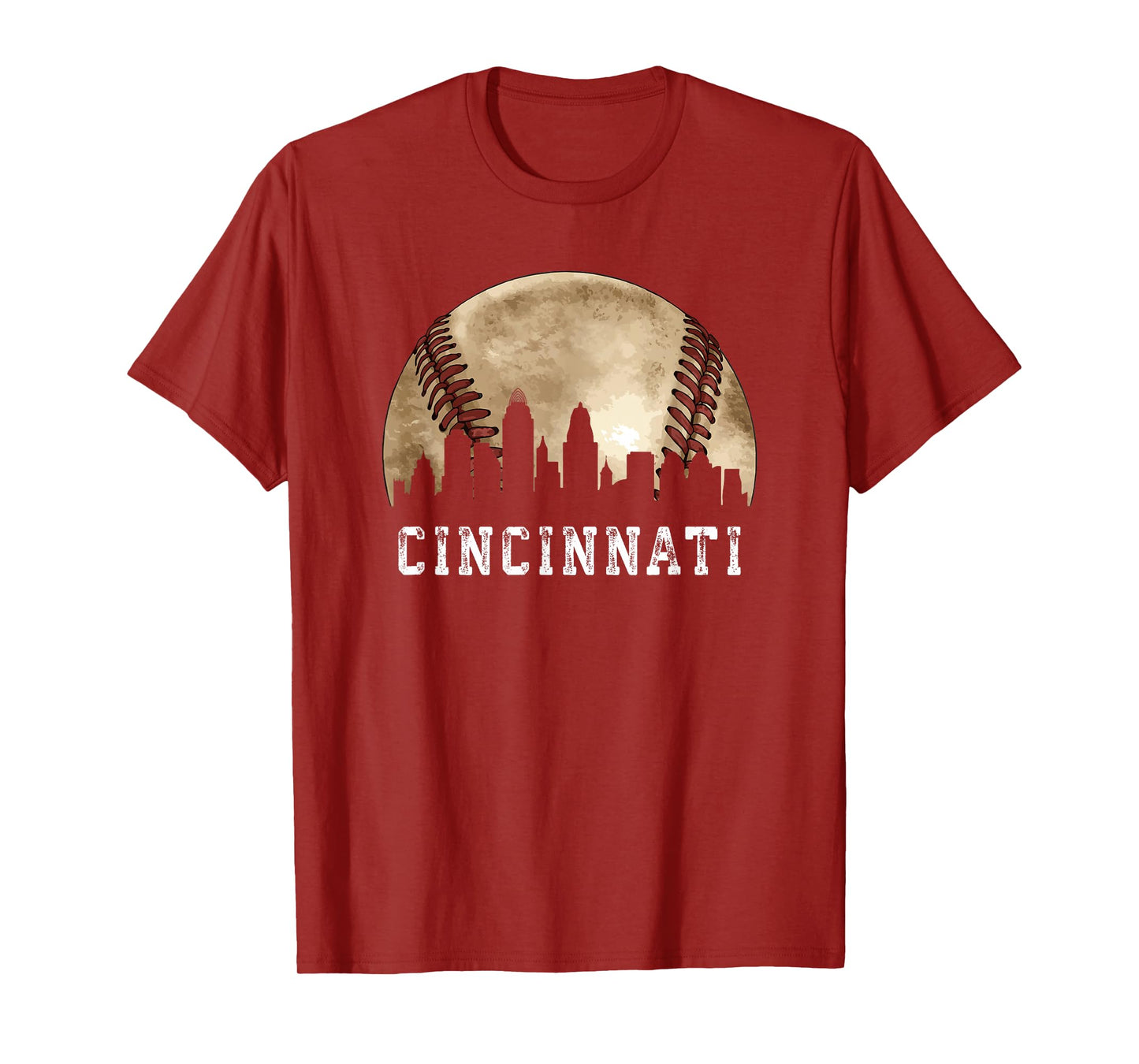 Cincinnati Skyline City Vintage Baseball Lover T-Shirt
