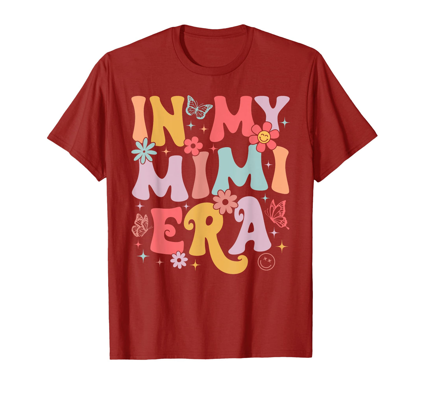 In My Mimi Era Groovy Retro Mothers Day Butterfly Women T-Shirt