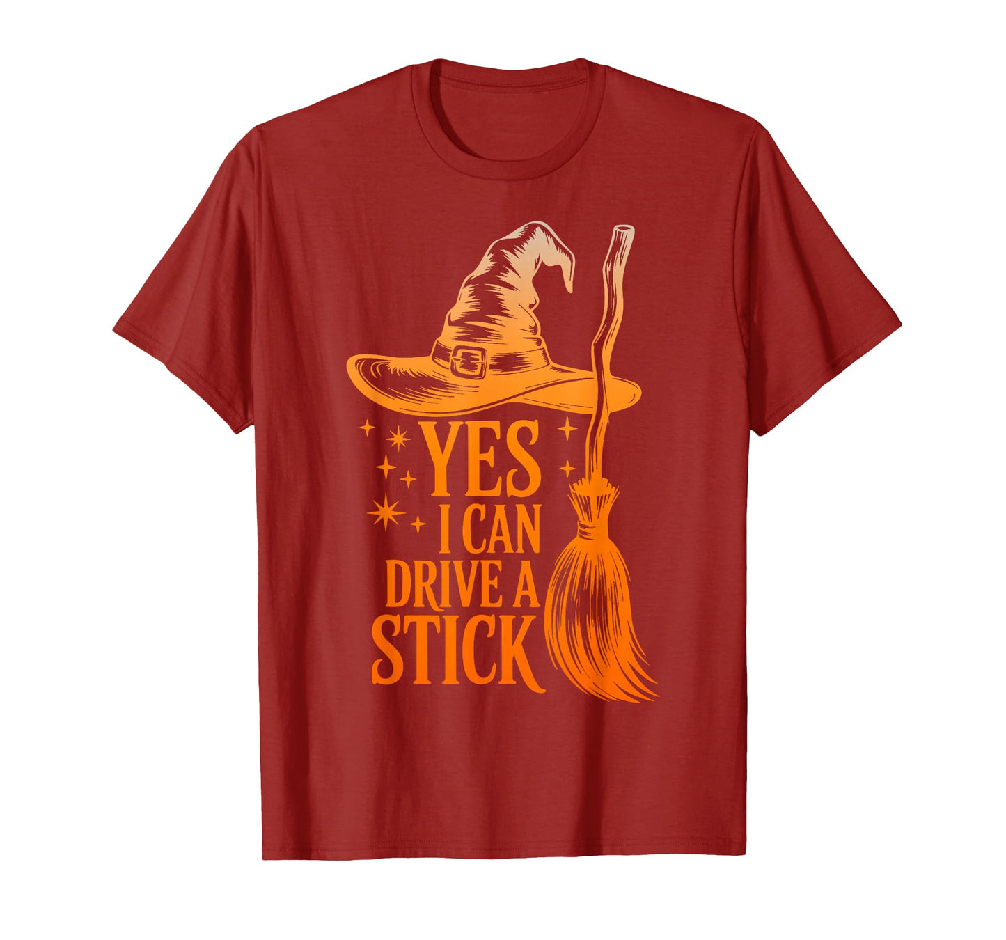 Yes I Can Drive A Stick Funny Halloween Spooky Witch Mom T-Shirt
