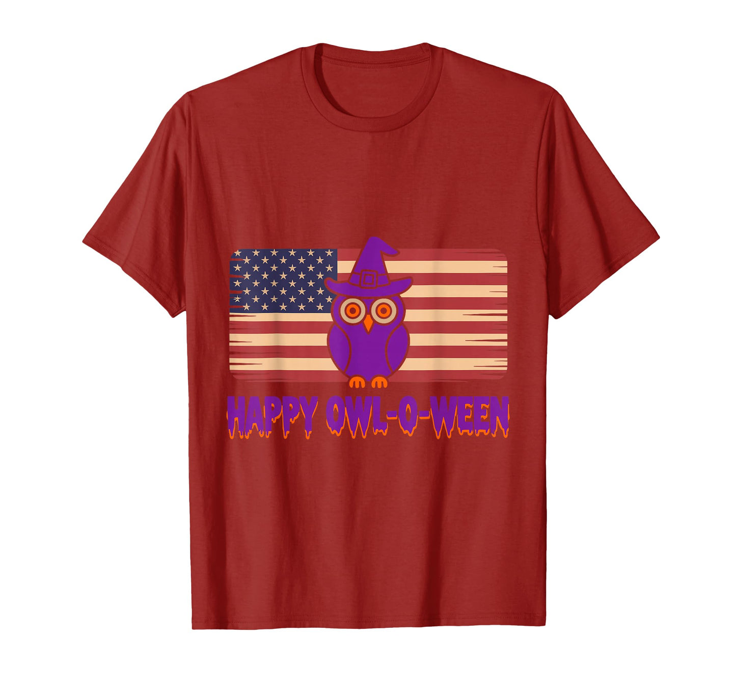 Happy Owl-O-Ween Cute Funny Owl Witch Hat Halloween T-Shirt