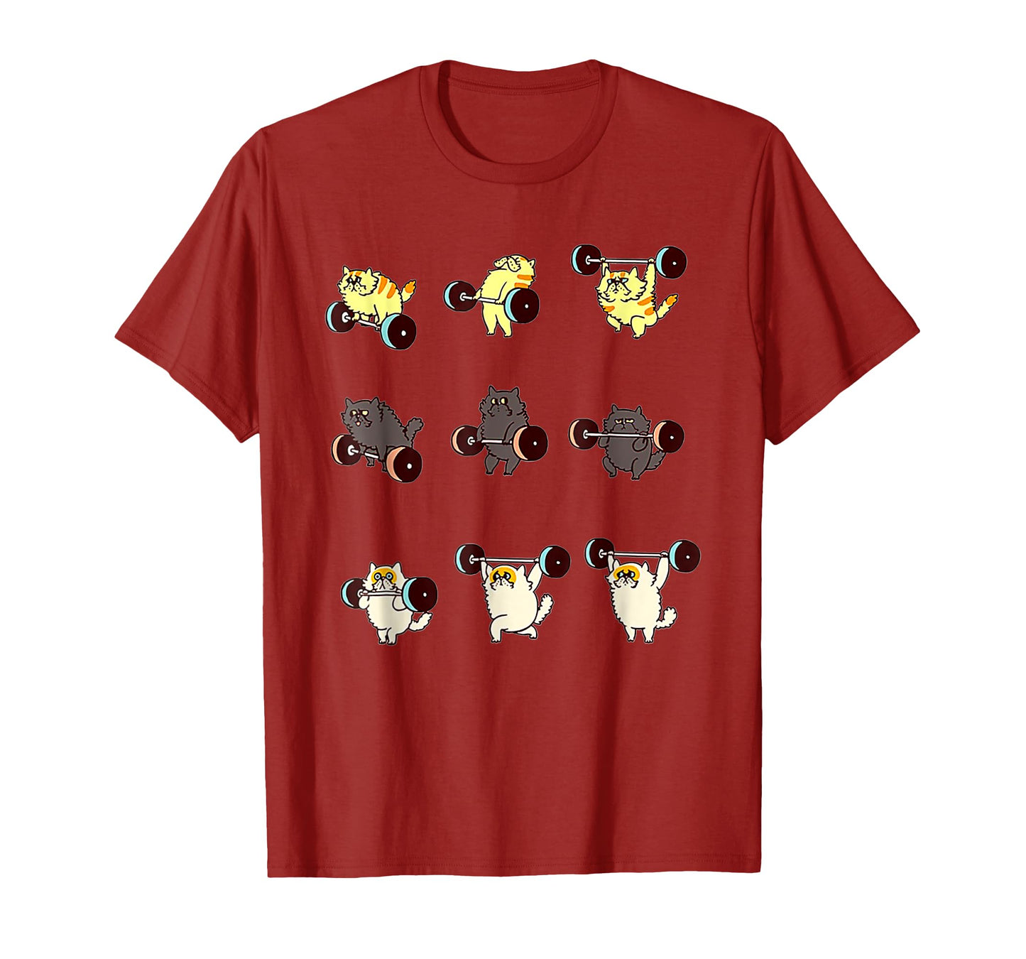 Weightlifting Cat Funny Workout Tshirt Cat Lover Gifts T-Shirt