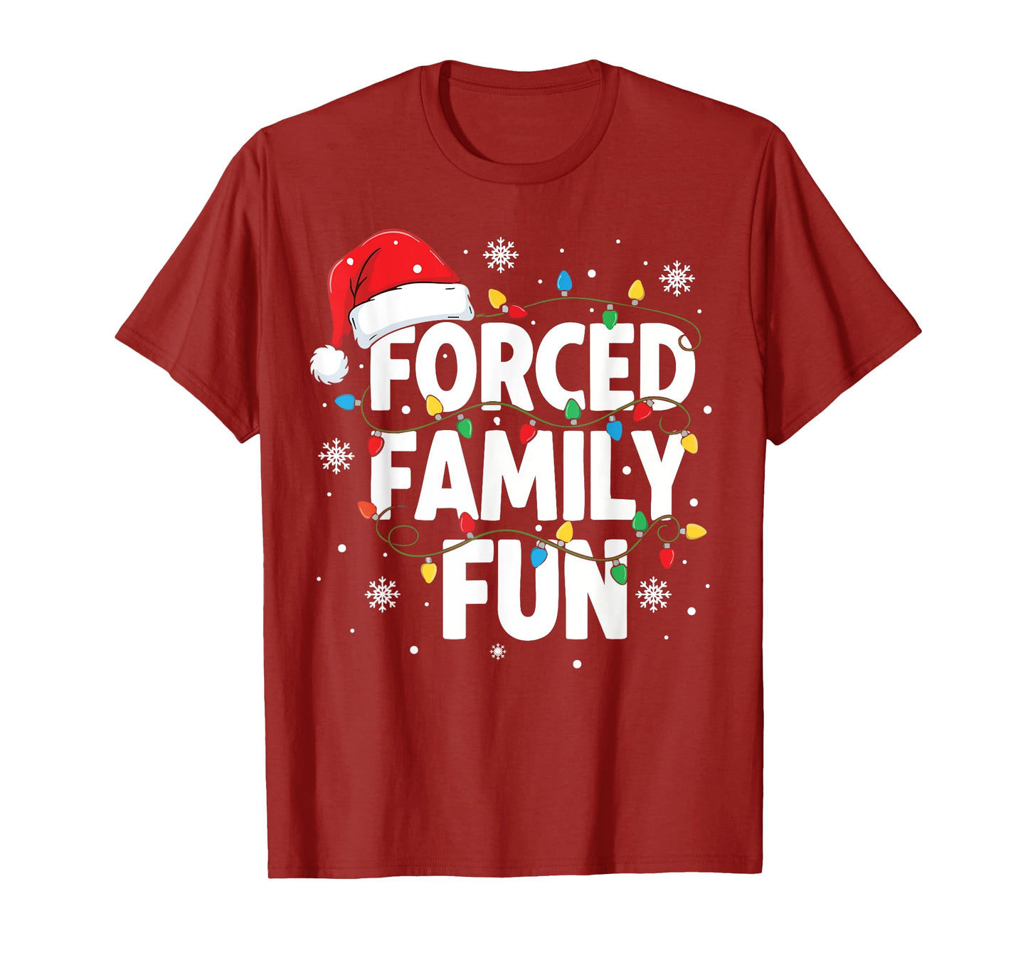 Forced Family Fun Shirt Men Women Kids Christmas Pajamas T-Shirt