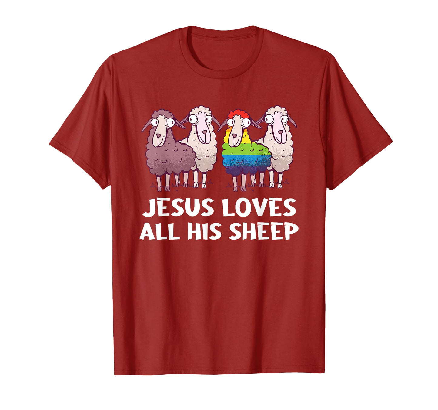 Lgbt Jesus Loves All His Sheep Christianity Gay T-Shirt