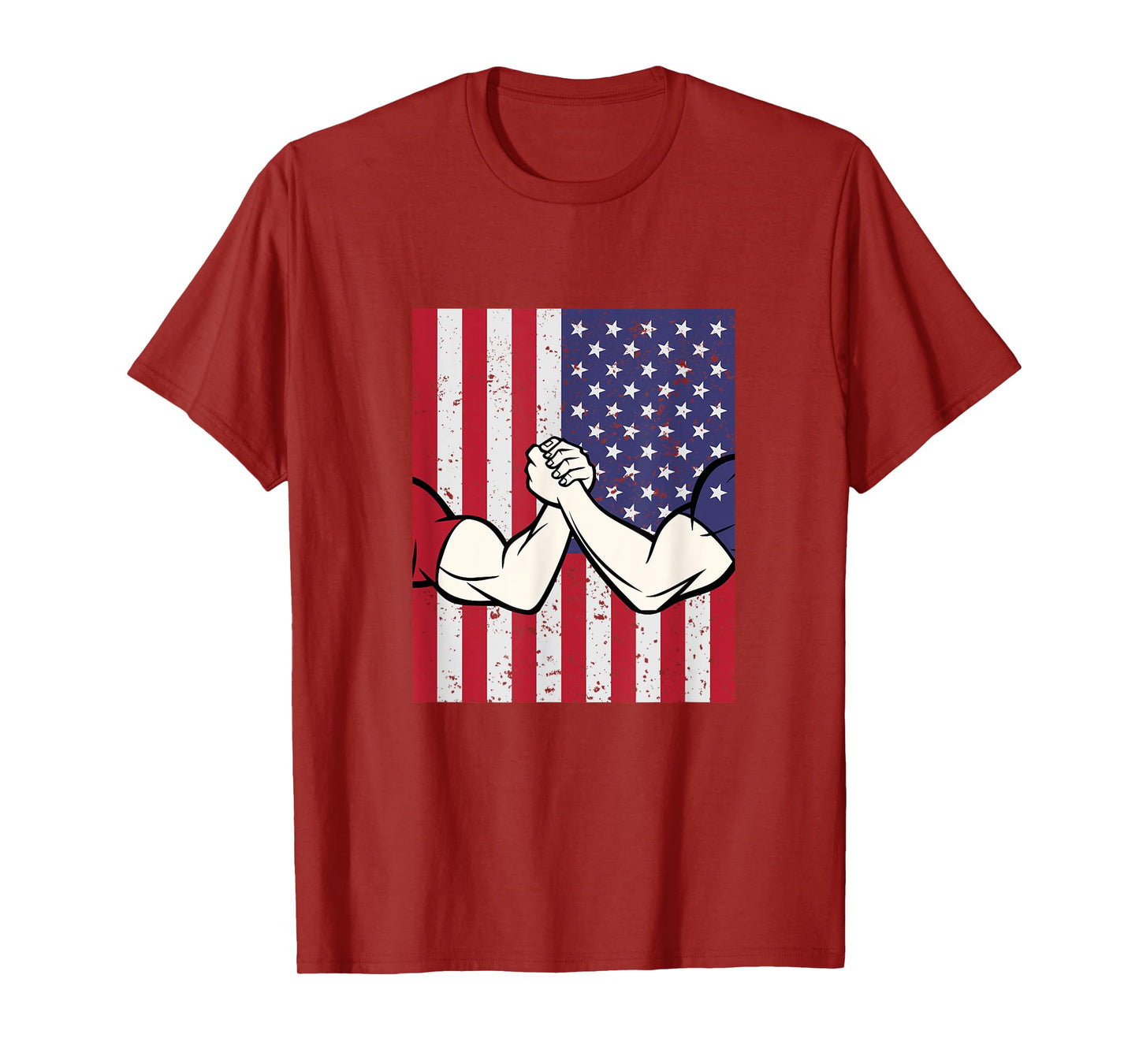 Arm Wrestling Shirt Patriotic Gifts Flag T-Shirt