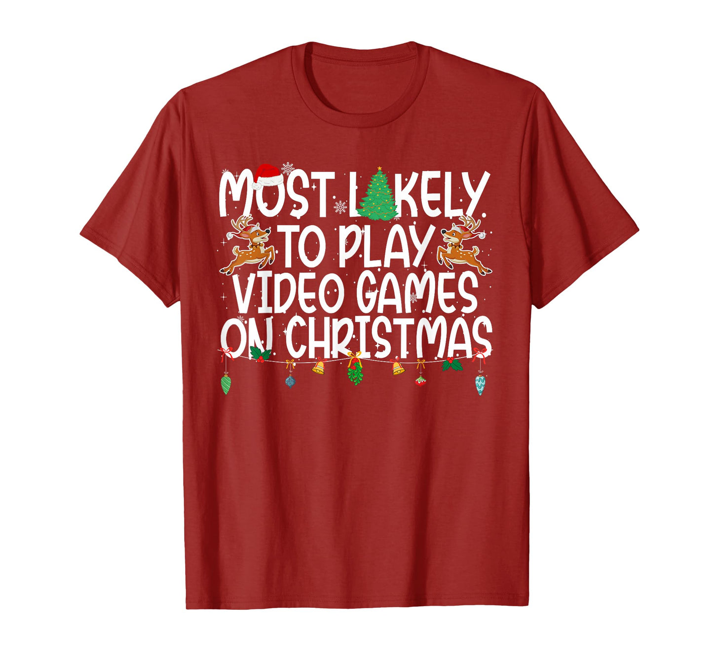 Family Xmas Most Likely to Play Video Games On Christmas T-Shirt