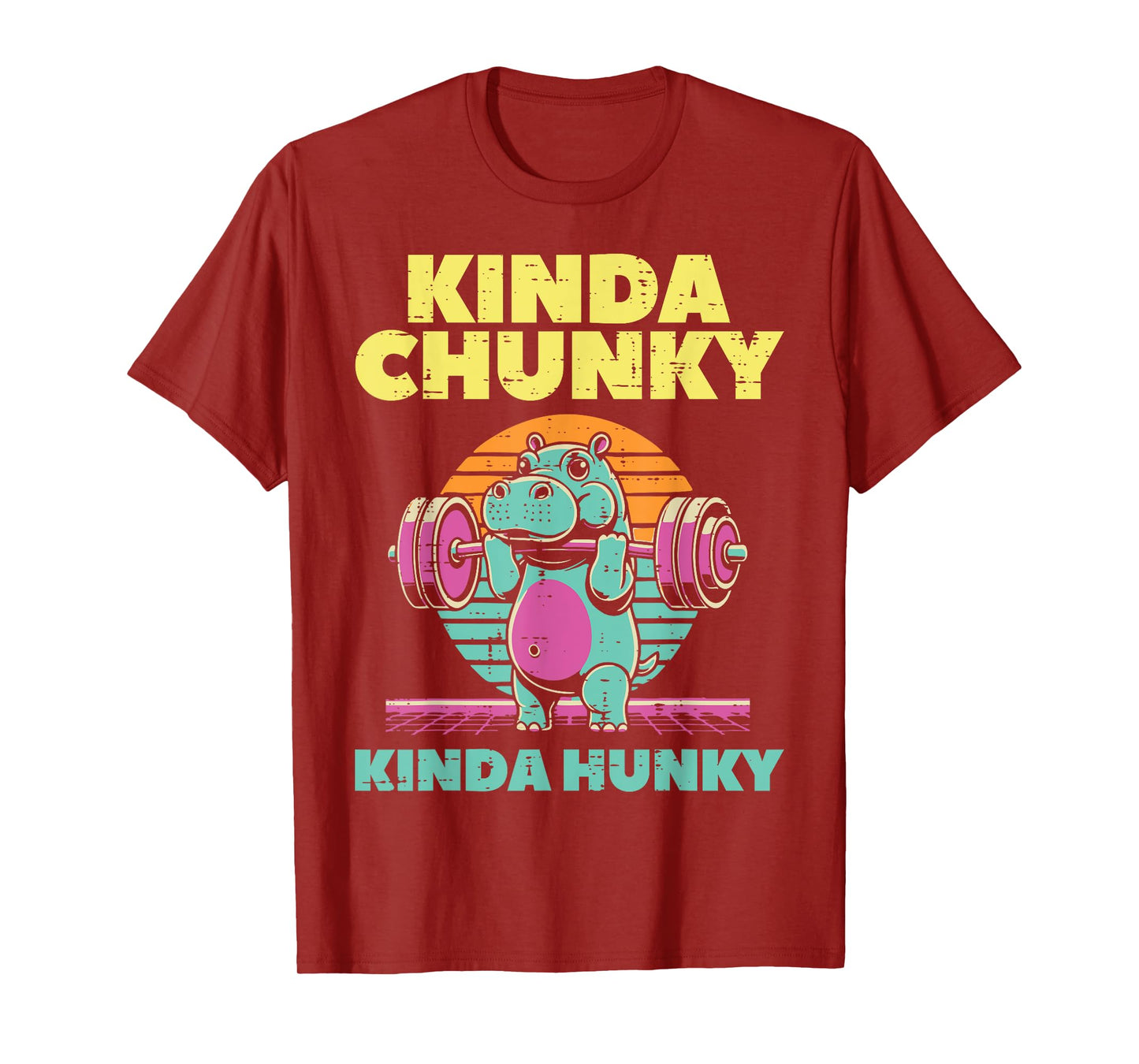 Gym Hippo Kinda Chunky Hunky Funny Workout Fitness Men Women T-Shirt