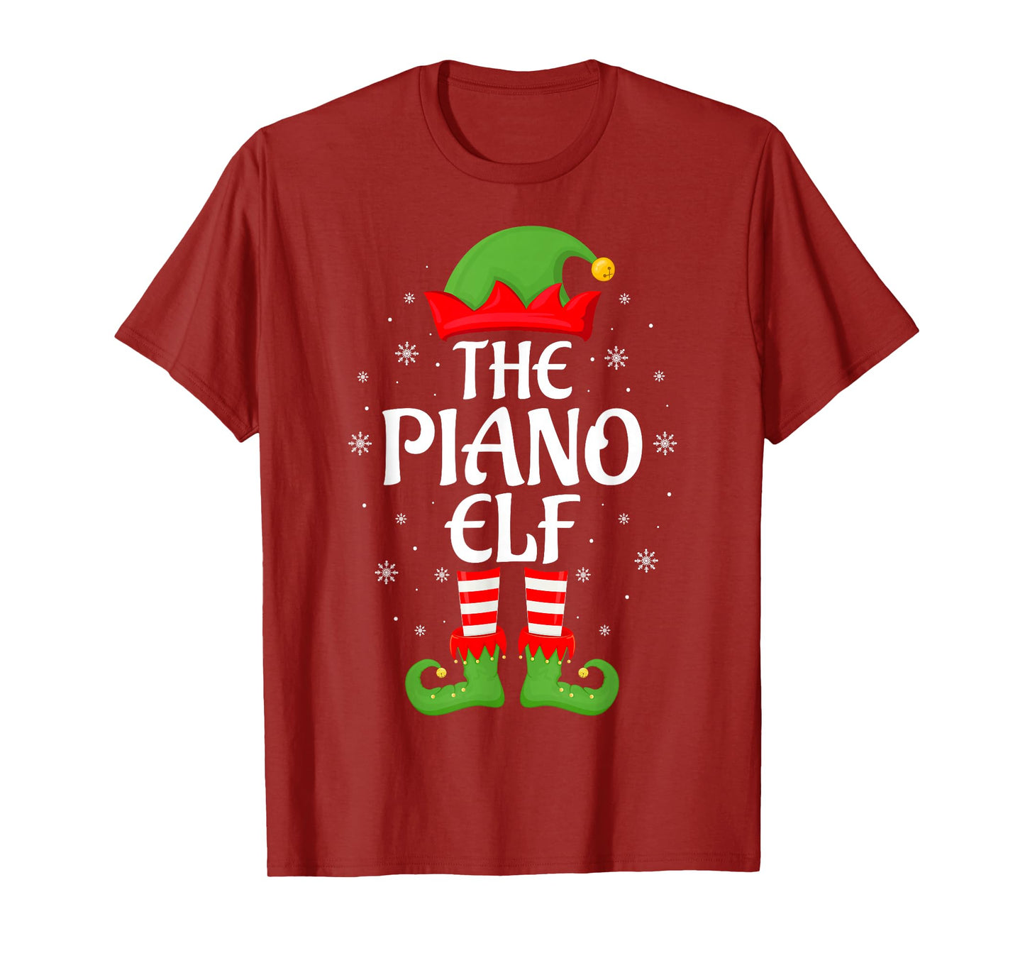 Piano Elf Xmas Family Matching Elf Squad Christmas T-Shirt