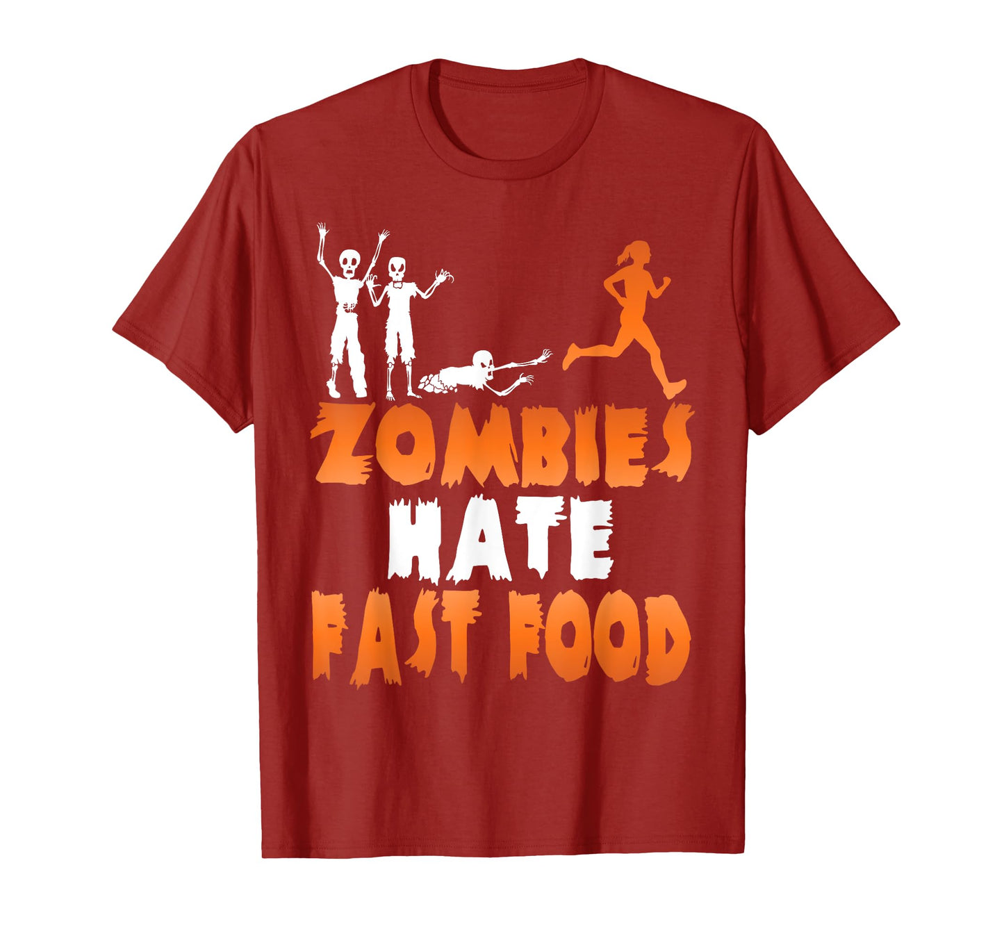 Zombies Hate Fast Food Funny Halloween Running T-Shirt