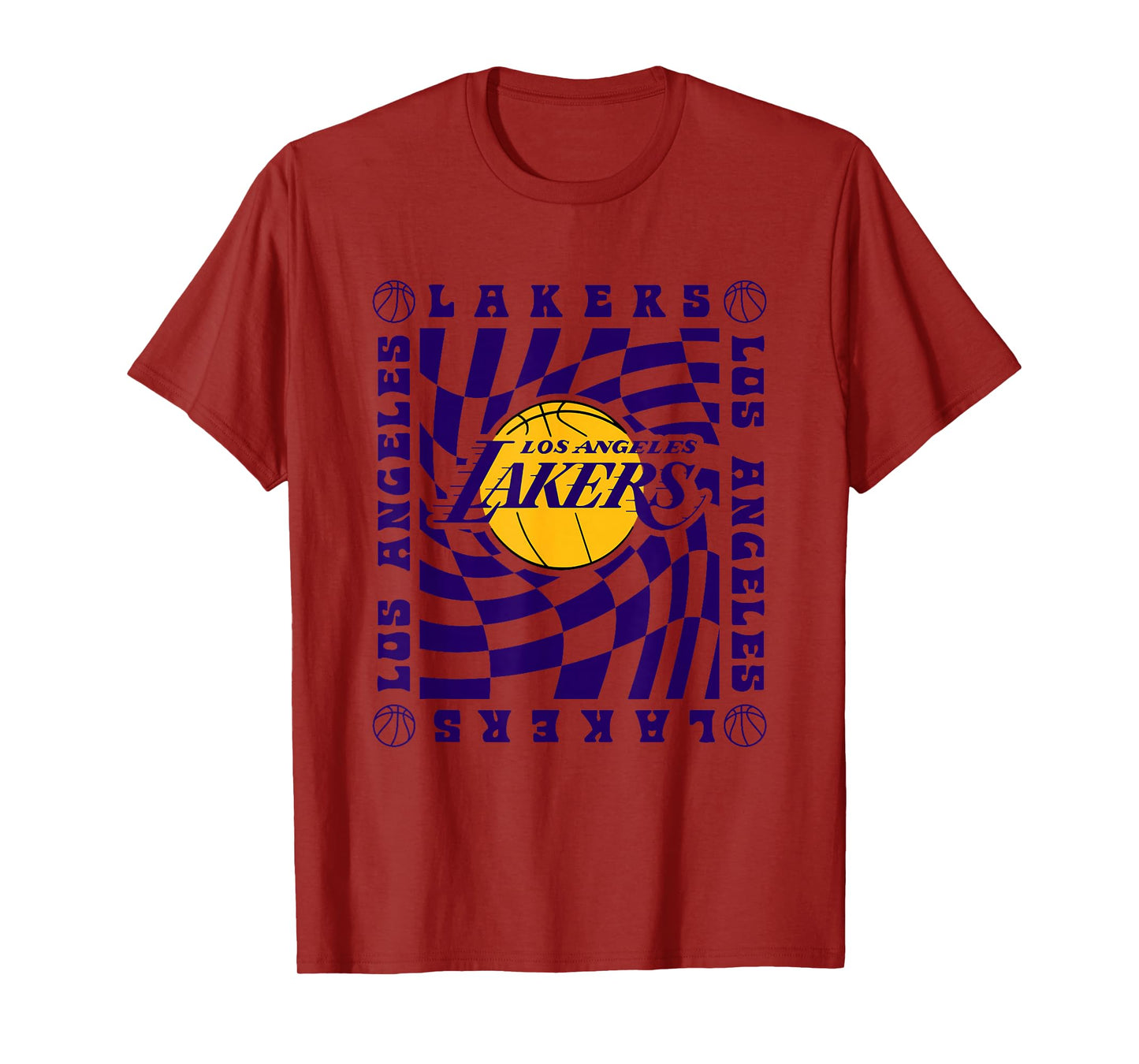 NBA Los Angeles Lakers Retro Checkerboard Wave T-Shirt