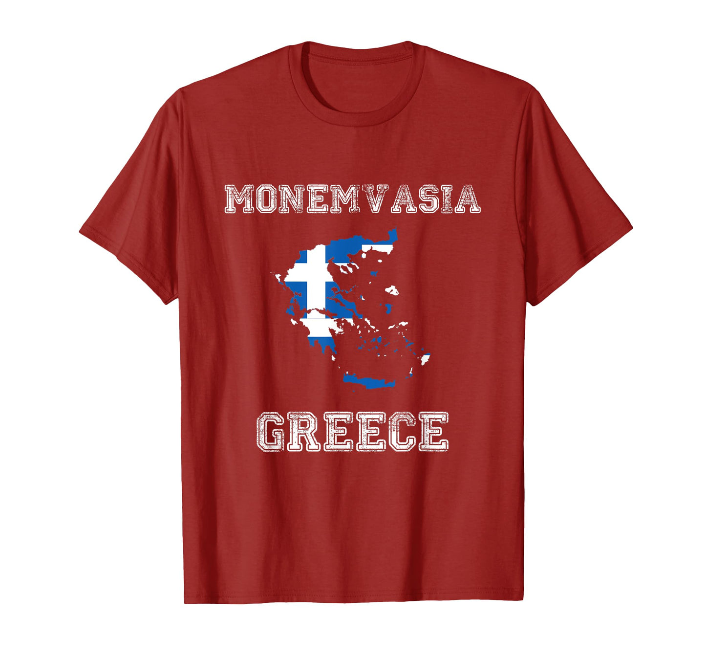Retro Monemvasia Greece Distressed Greece Flag T-Shirt