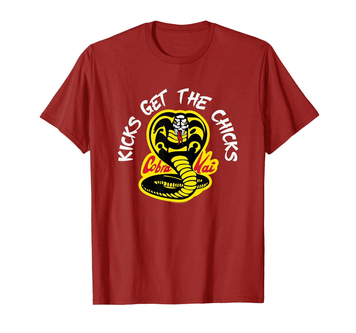 Cobra Kai Cobra Kicks Get the Chicks Unisex-Adults Black T-Shirt