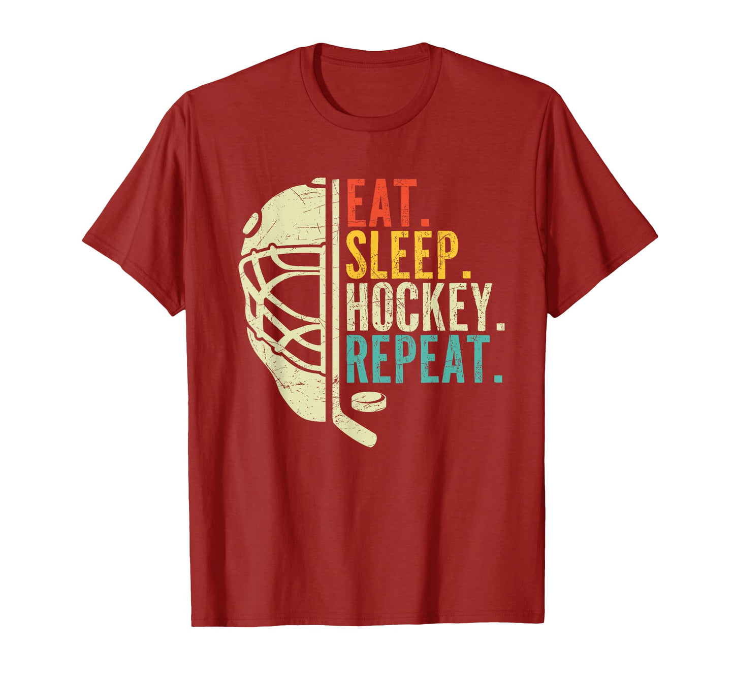 Eat Sleep Hockey Repeat Funny Boys Hockey Player T-Shirt