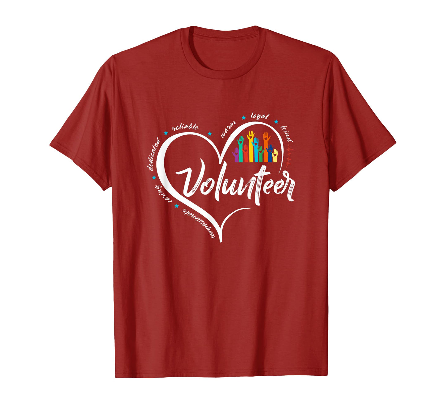 Funny Volunteer Heart Back To School Art Vintage T-Shirt