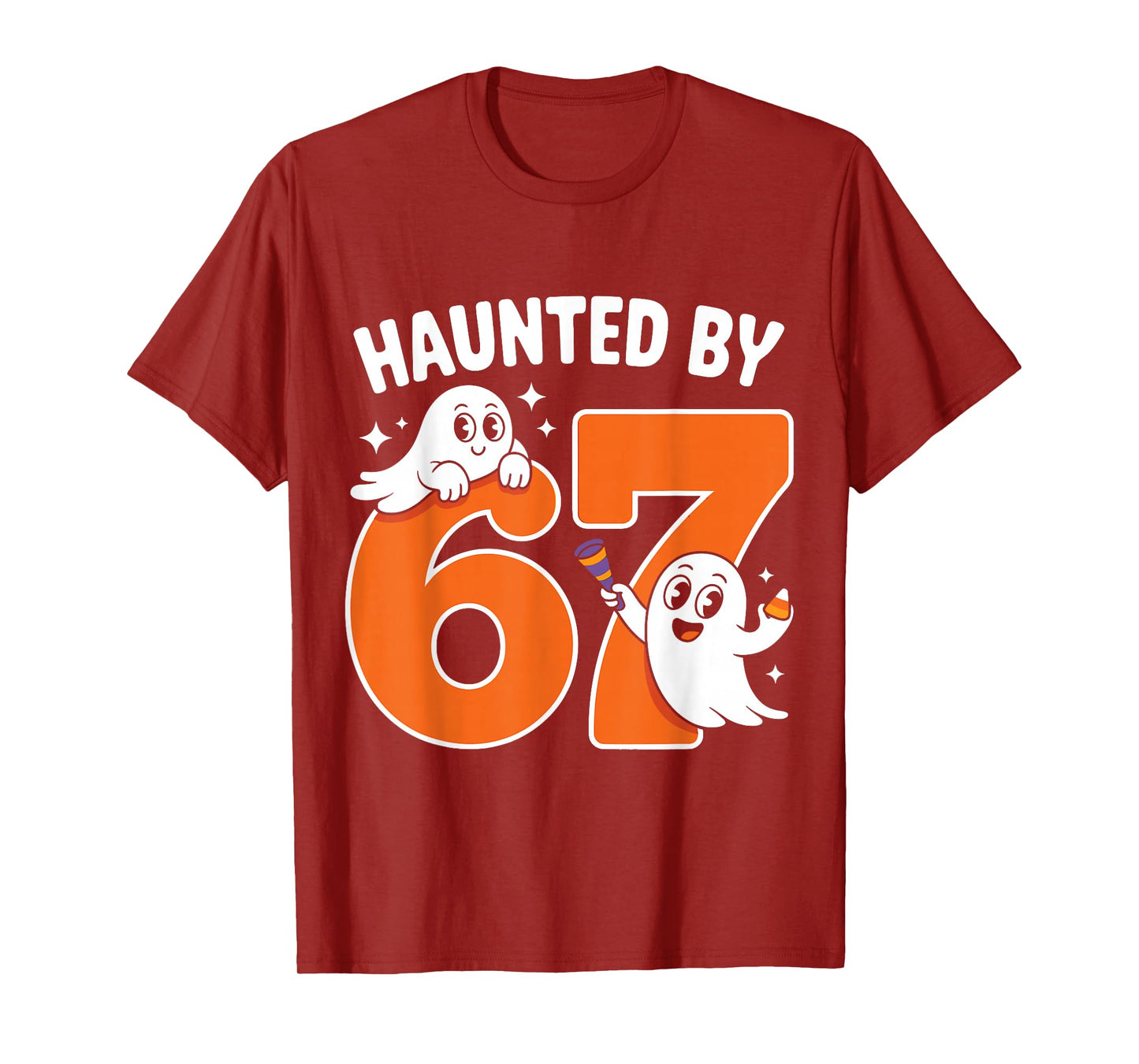 Haunted by 67 Funny Ghost and Pumpkin Halloween T-Shirt