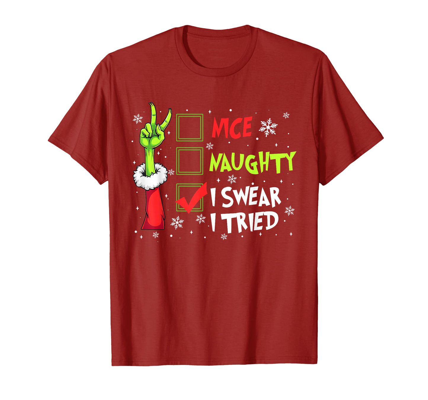 Nice Naughty List Funny Christmas for Men Woman Kid T-Shirt