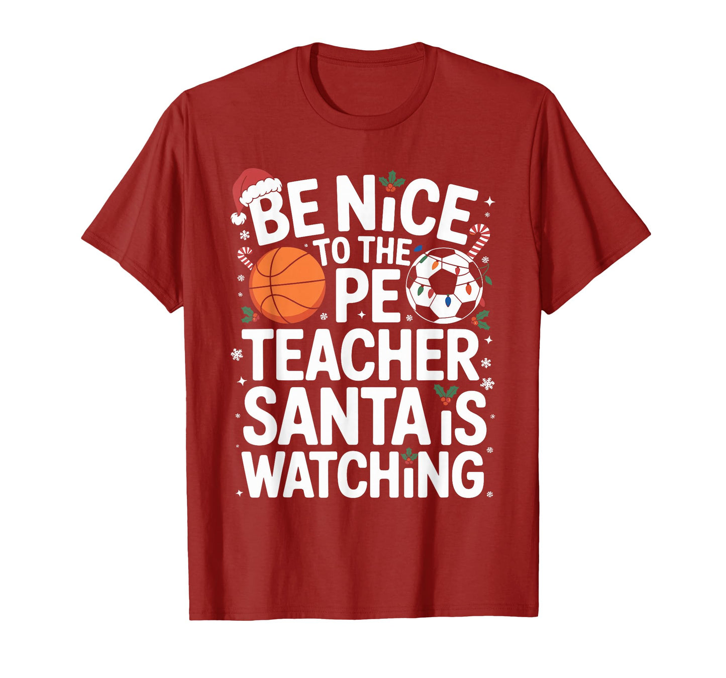 Funny PE Teacher Christmas Physical Education Xmas T-Shirt