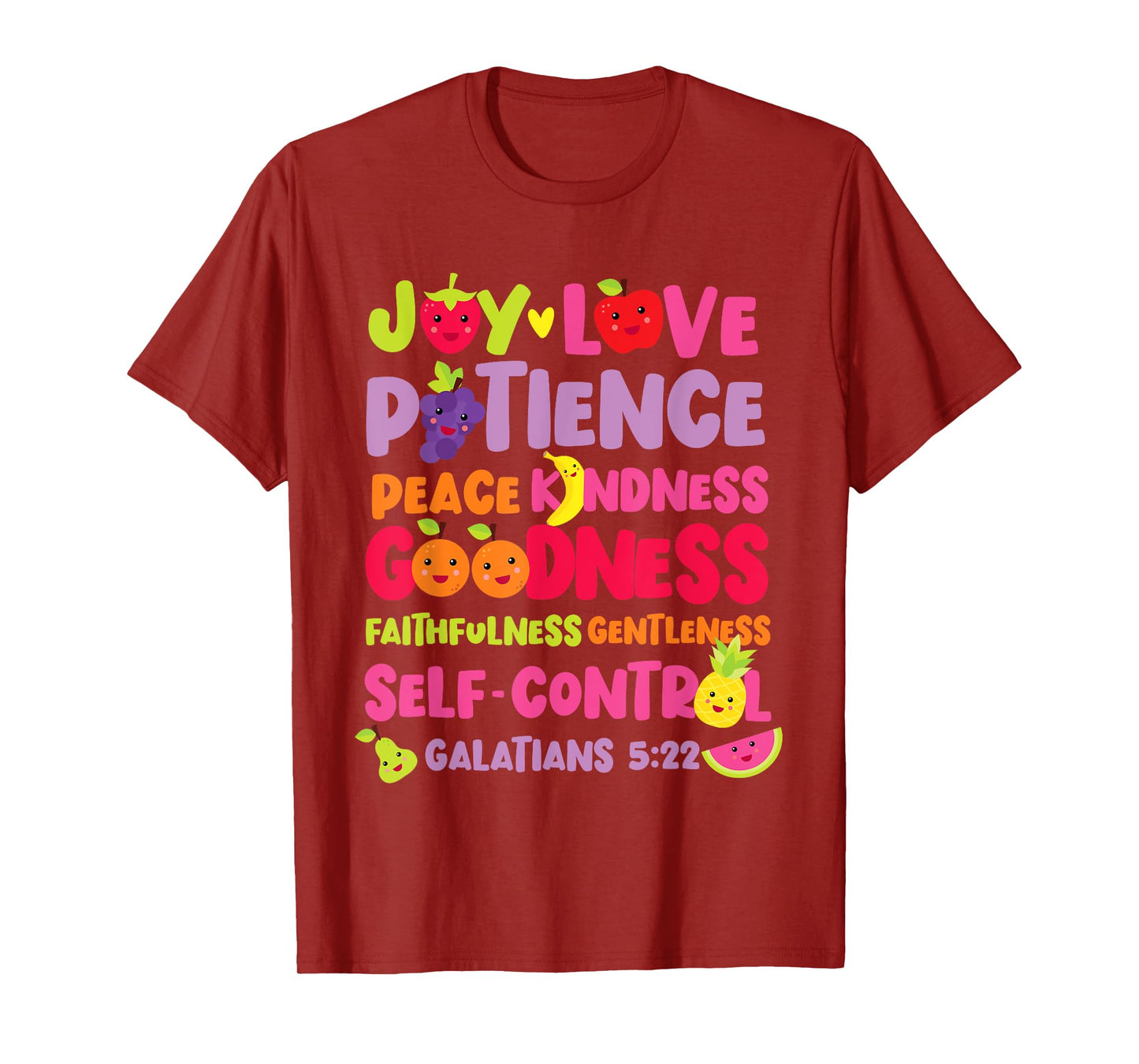 Christian Bible Verse Fruit Of The Spirit Galatians 5:22 T-Shirt
