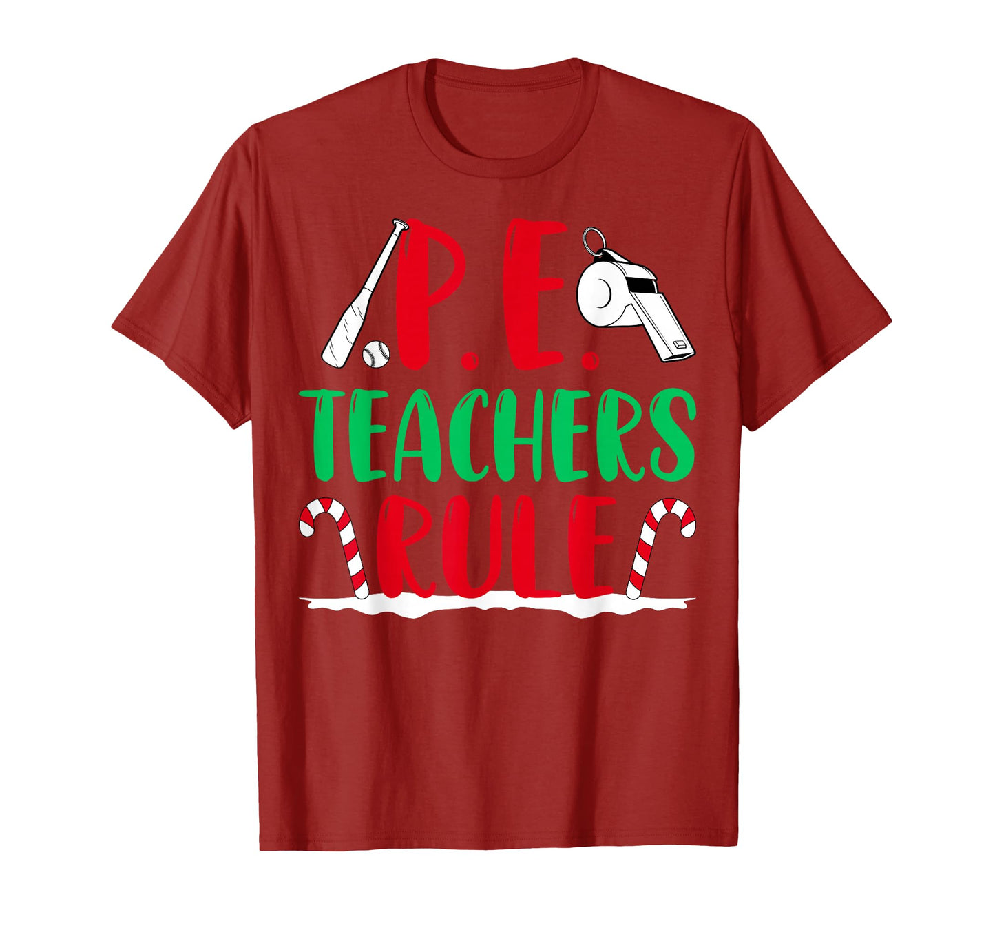 PE Teacher Rule Gym Physical Education Christmas T-Shirt