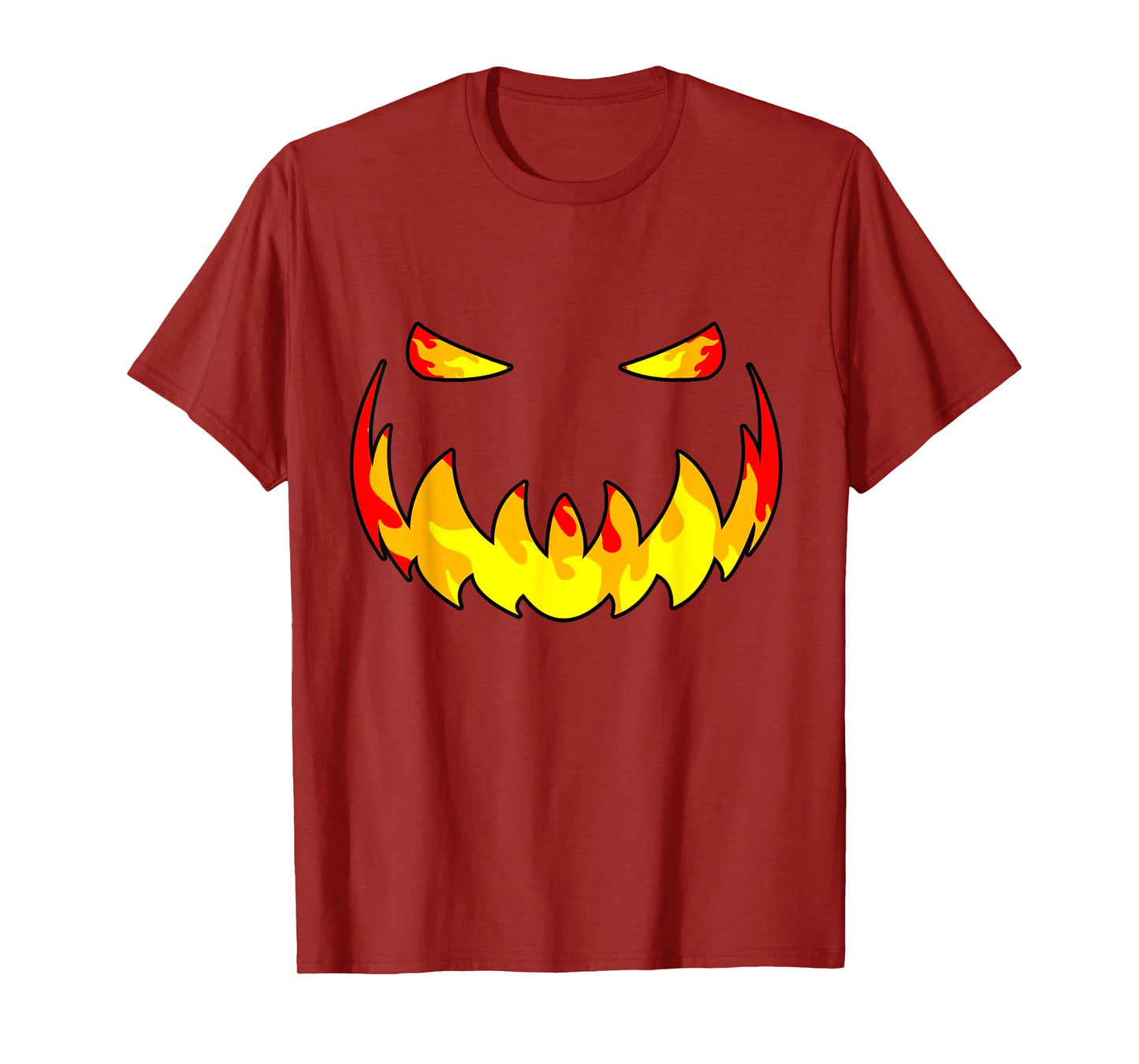 Fire Face Pumpkin Jack O Lantern Halloween Men Boys Kids T-Shirt