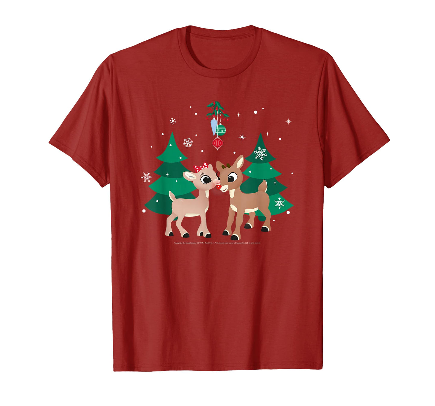 Rudolph and Clarice Fawn'd of You Mistletoe Retro Christmas T-Shirt