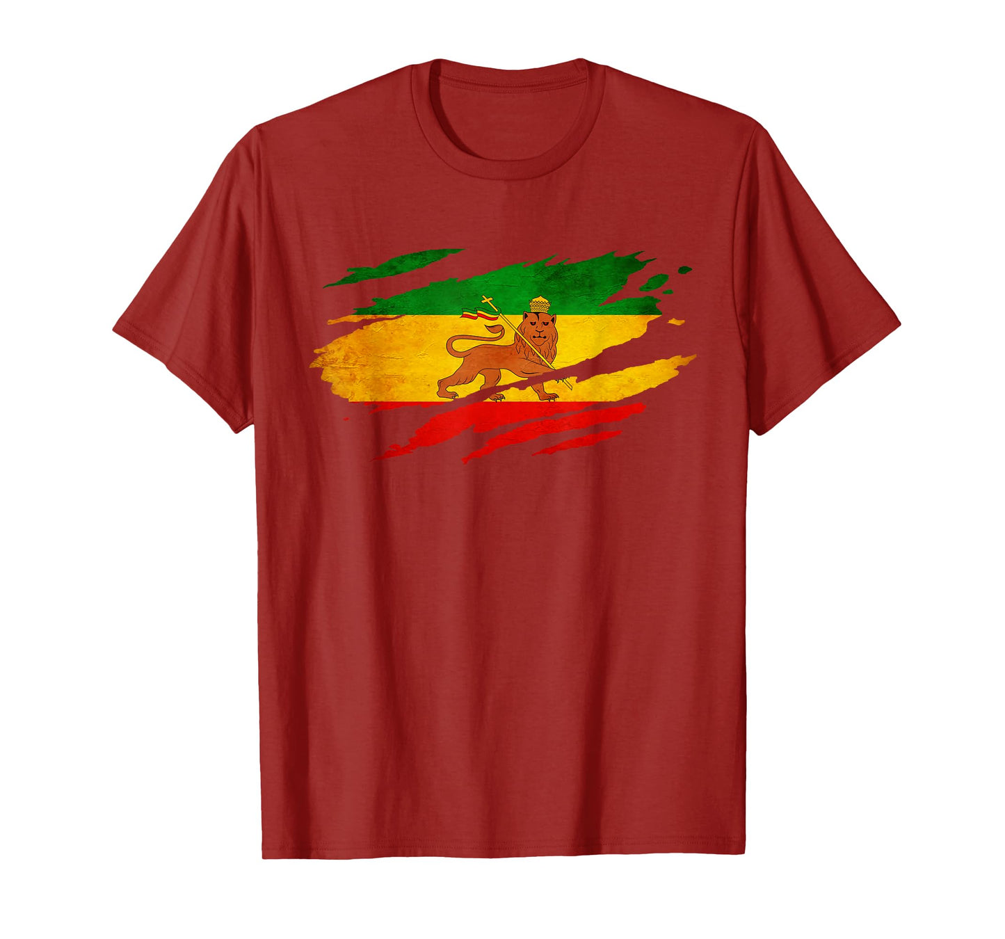 Vintage Old Ethiopia Flag shirt Lion Judah Rasta Reggae T-Shirt