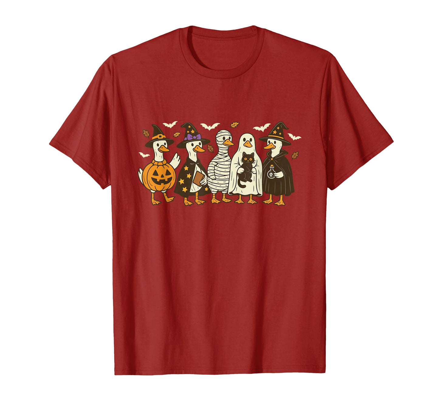Spooky Goose Halloween Goose Witch Ghost Silly Goose Farm T-Shirt