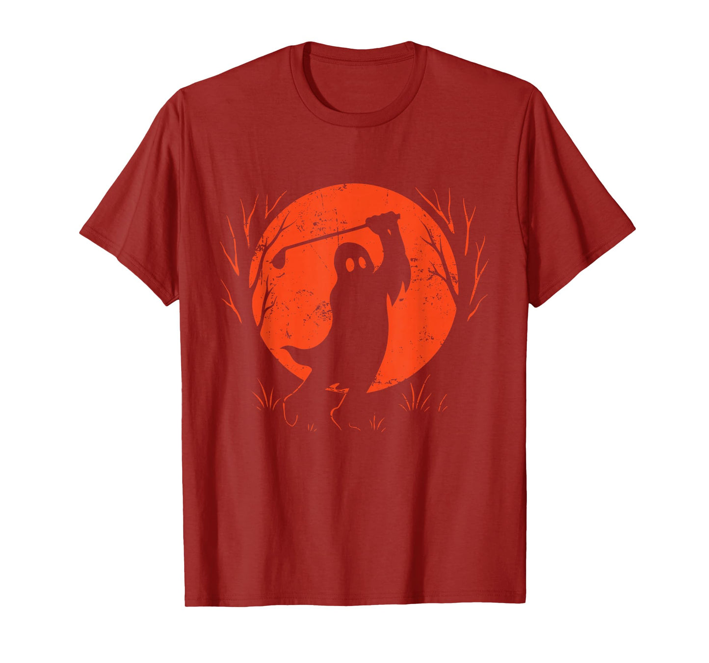 Ghost Golf Swing Under Moon T-Shirt
