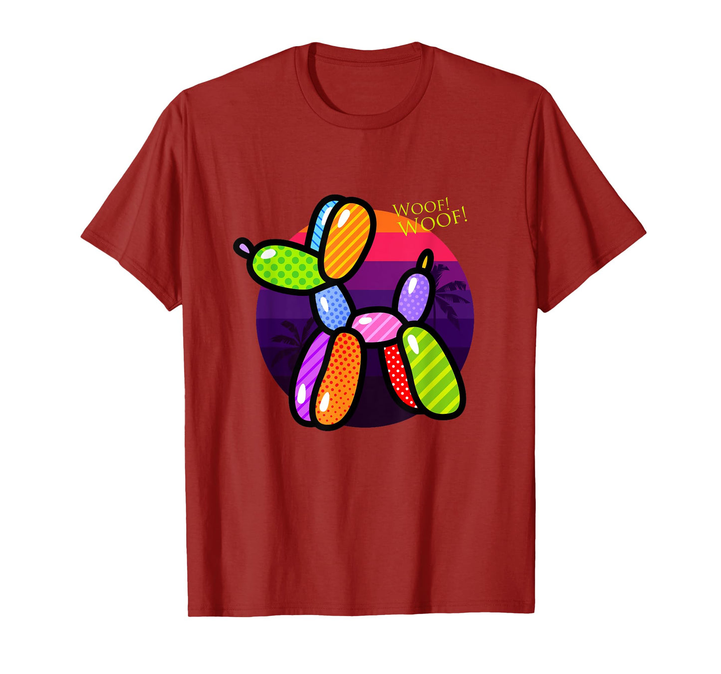 Poodle Dog Balloon Animal Illustration Graphic Designs T-Shirt