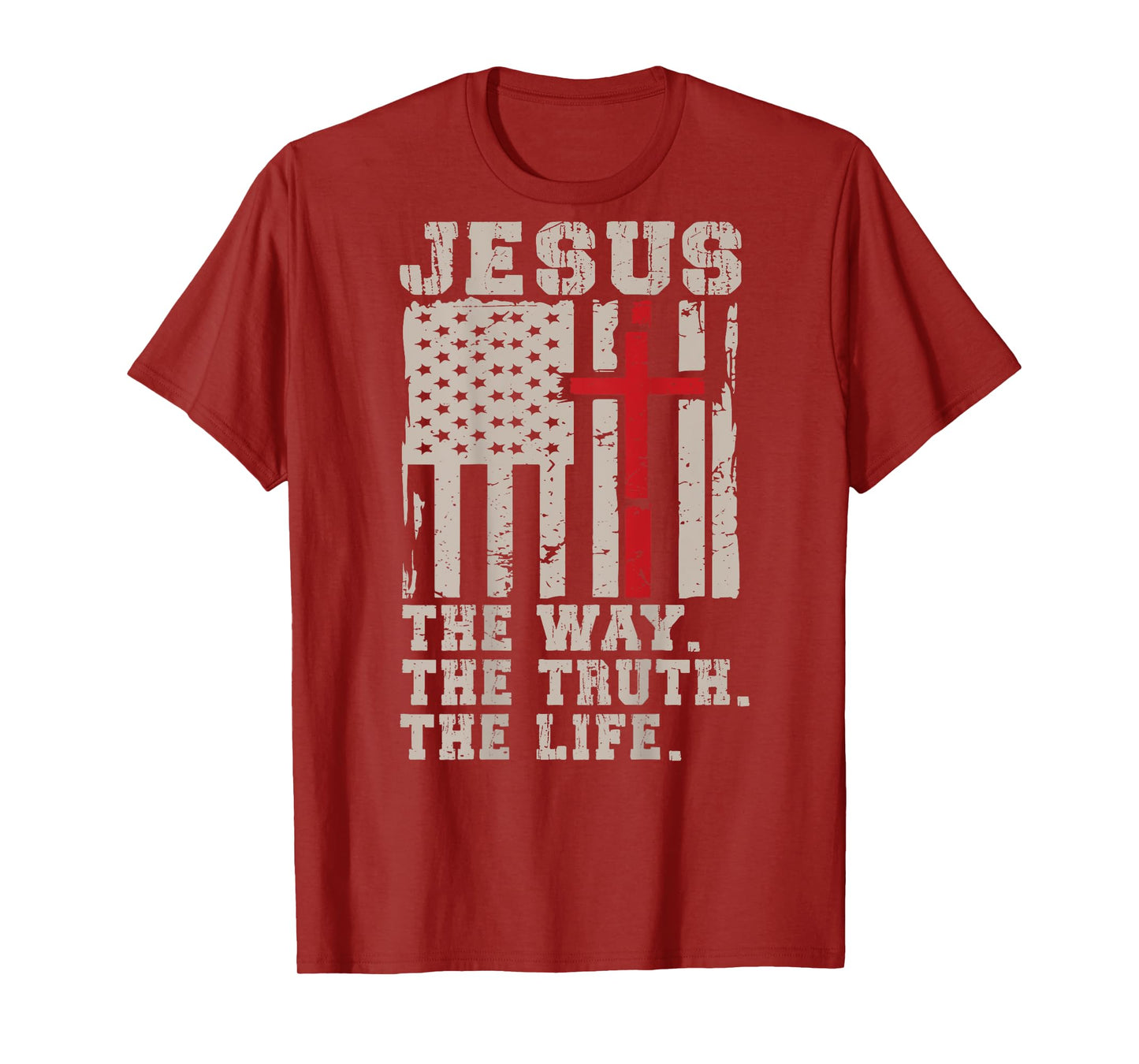 On Back Jesus The Way The Truth The Life Christian God Men T-Shirt