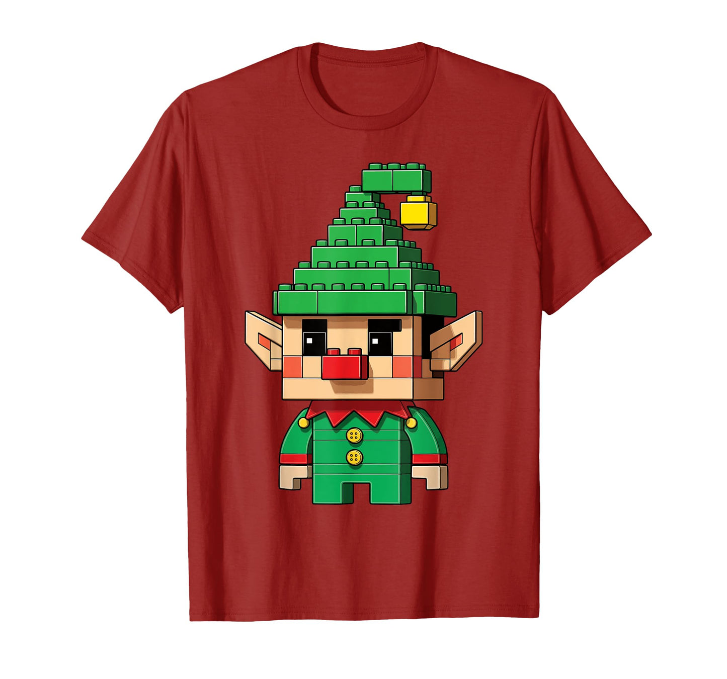 Christmas Elf Block Building Builder Brick Master Builder T-Shirt