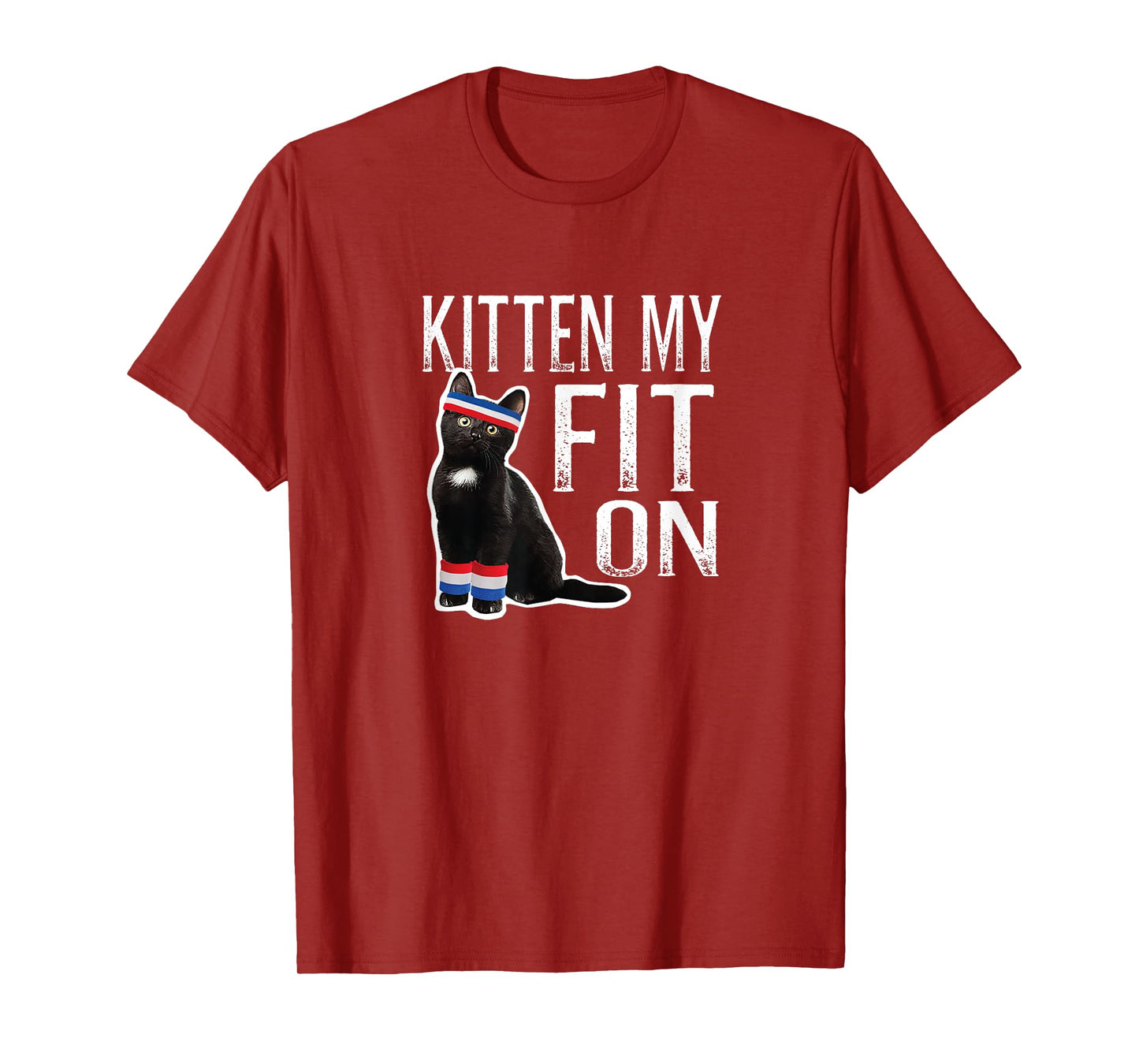 Kitten My Fit On T-Shirt Workout Fitness Gym retro funny Cat T-Shirt for Men Women Girls Kids