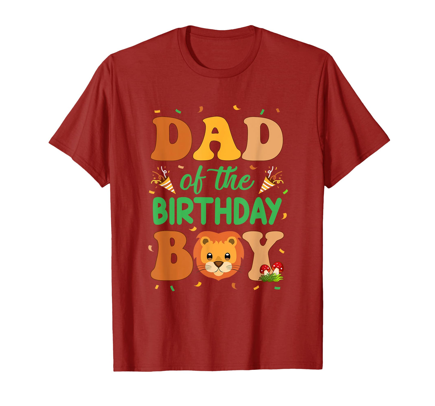 Dad Of The Birthday Boy Lion Family Party Decorations T-Shirt