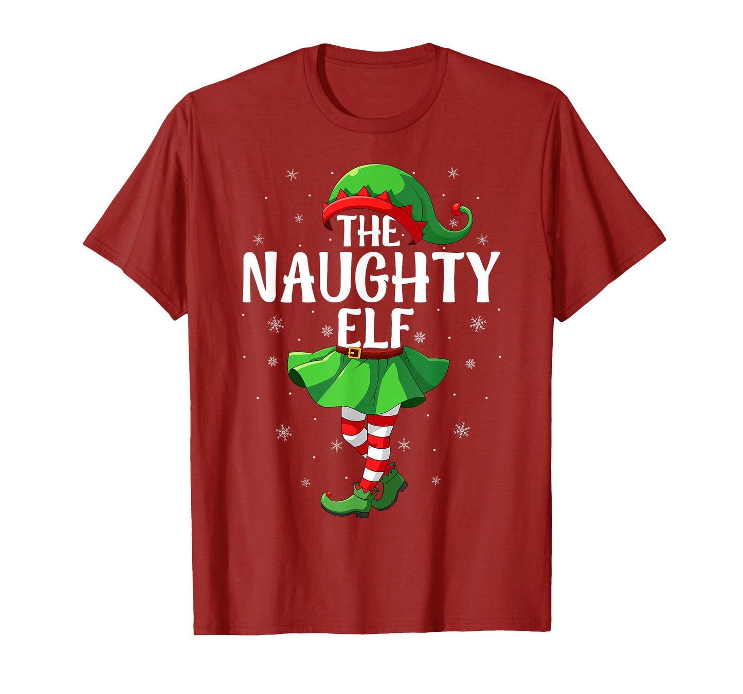 Naughty Elf Christmas Girls Women Elf Squad Xmas Family T-Shirt