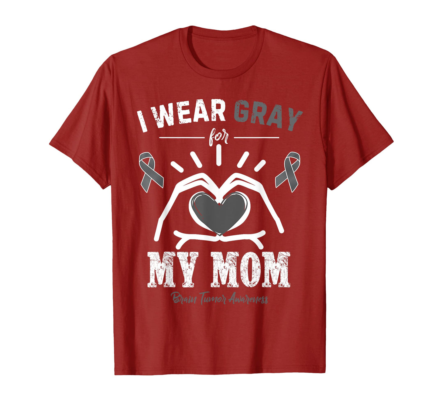 I Wear Gray for my Mom Vintage Brain Tumor Awareness T-Shirt