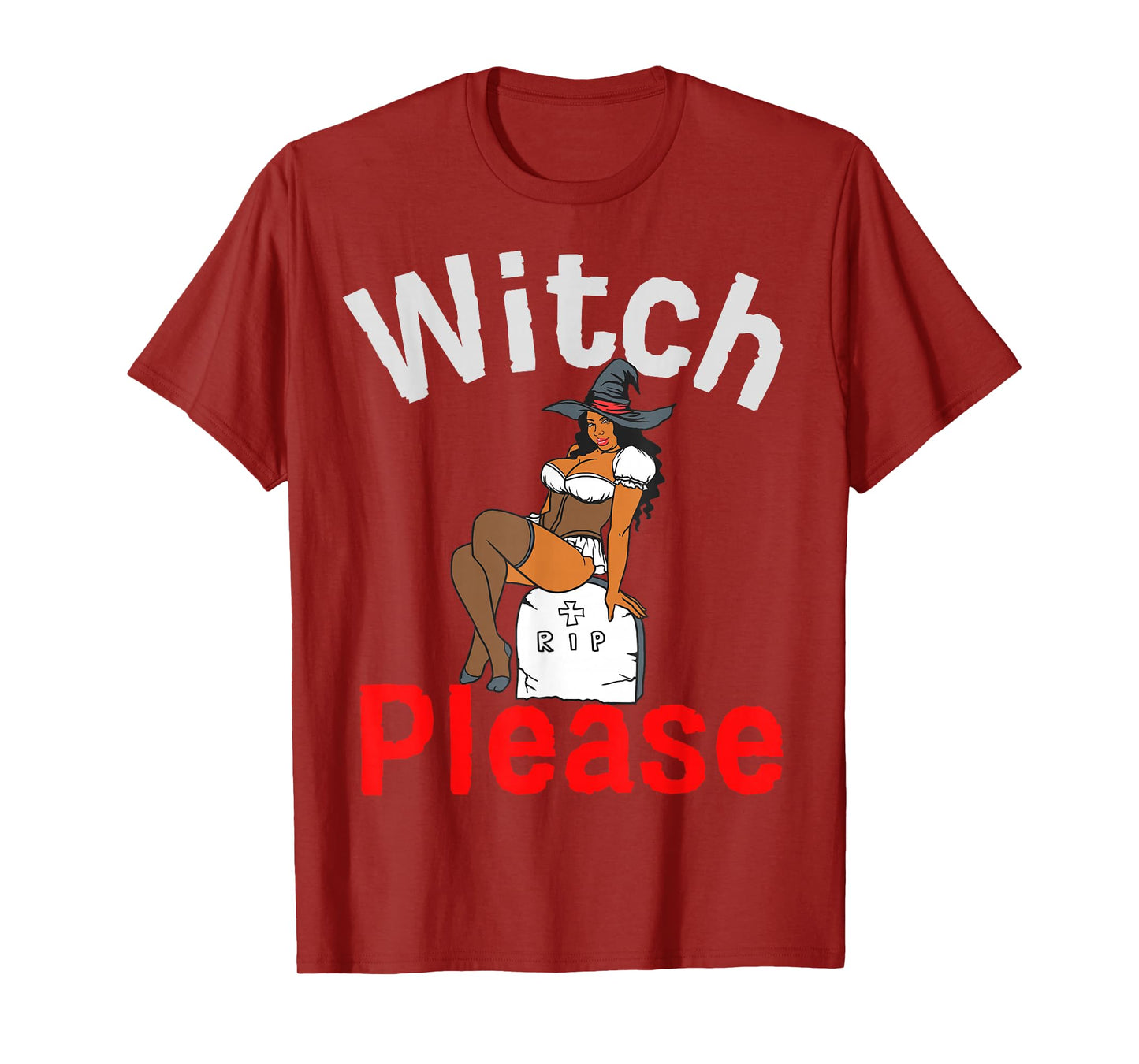 Black Witch Please Funny Halloween Melanin Women Queen Girls T-Shirt