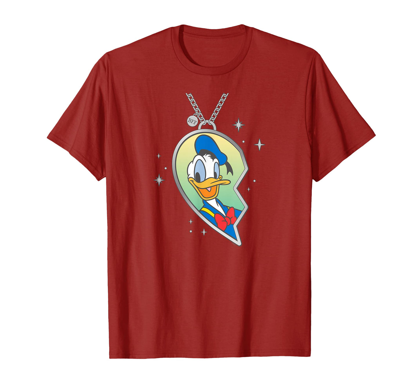 Disney BFF Best Friends Matching Heart Necklace Donald Duck T-Shirt