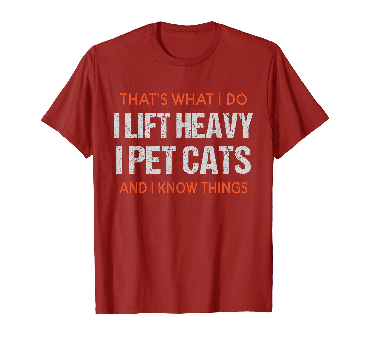 Funny Gym Workout Weightlifting Cat Animal Themed Saying T-Shirt