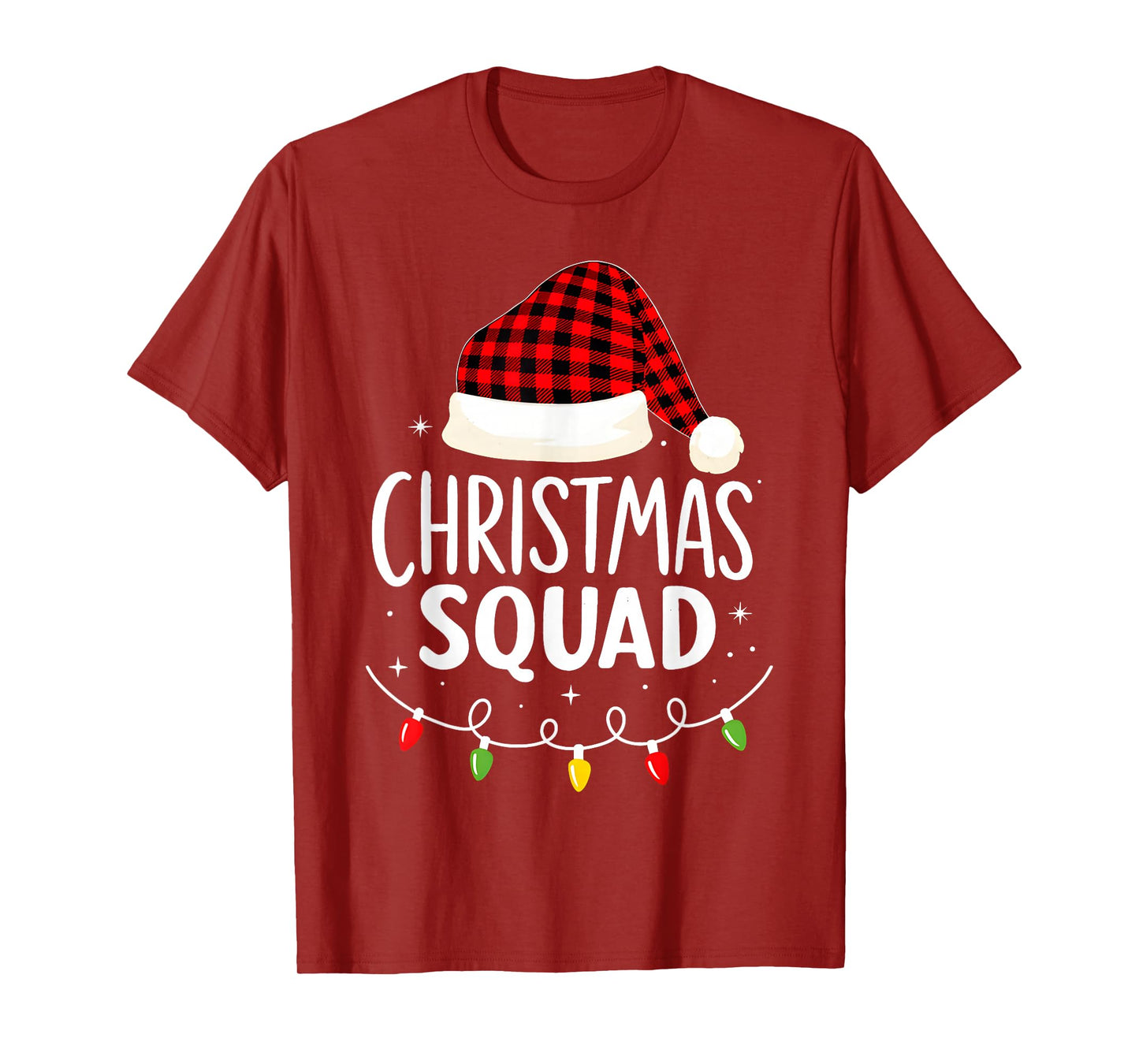 Christmas Squad Family Matching Pajamas Xmas Santa Hat T-Shirt