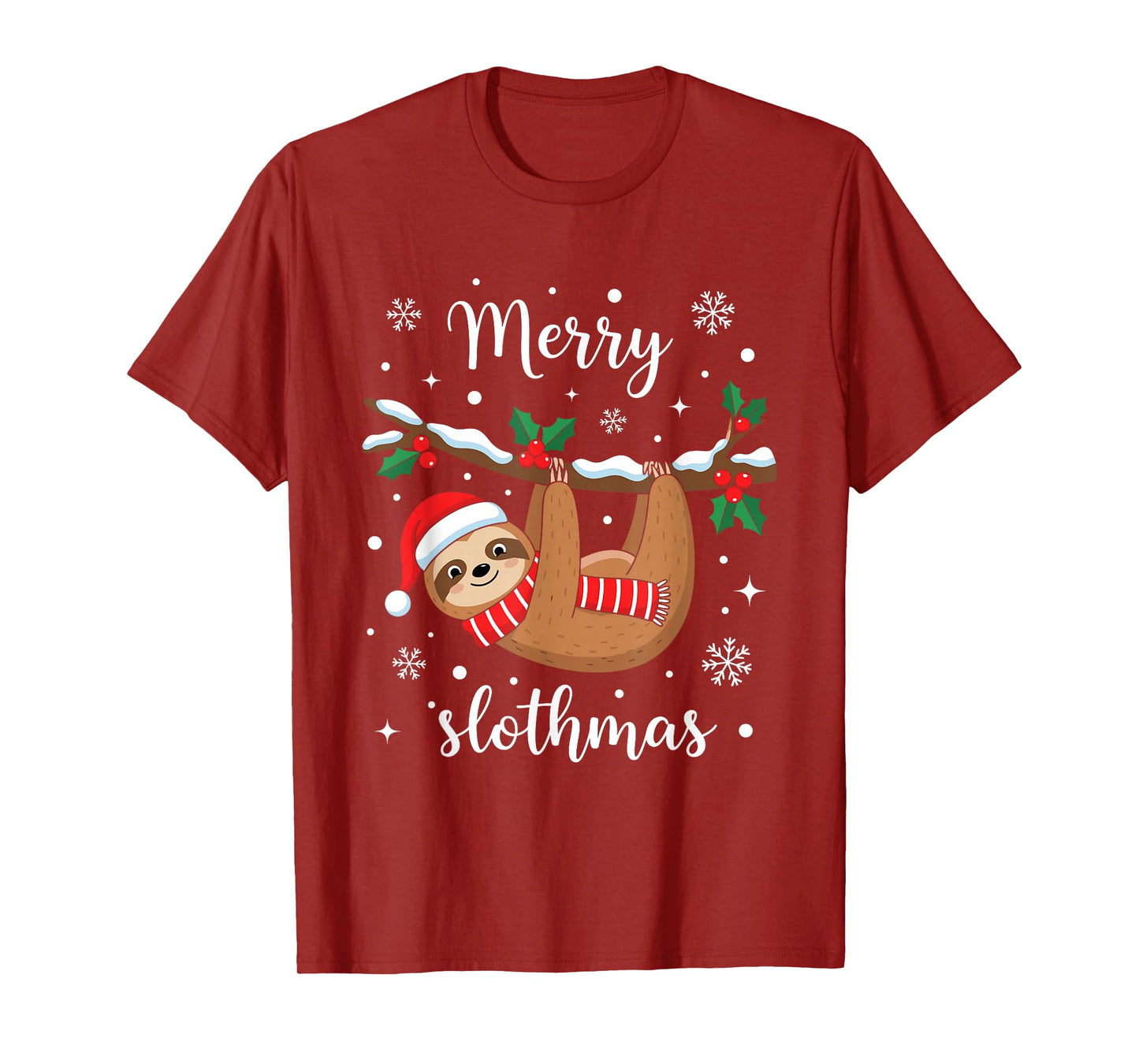 Cute Merry Slothmas Christmas Pajama for Sloth Lovers T-Shirt