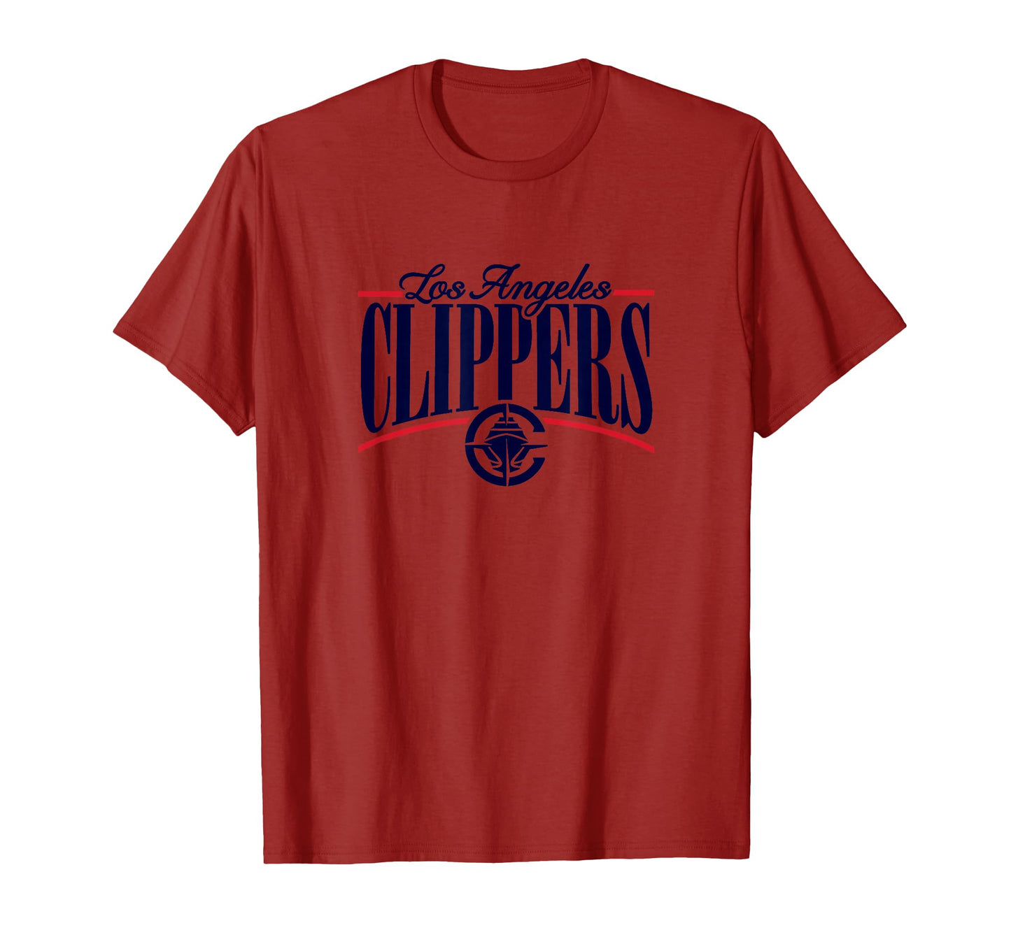 NBA - Los Angeles Clippers Logo Arch Red Blue And White T-Shirt
