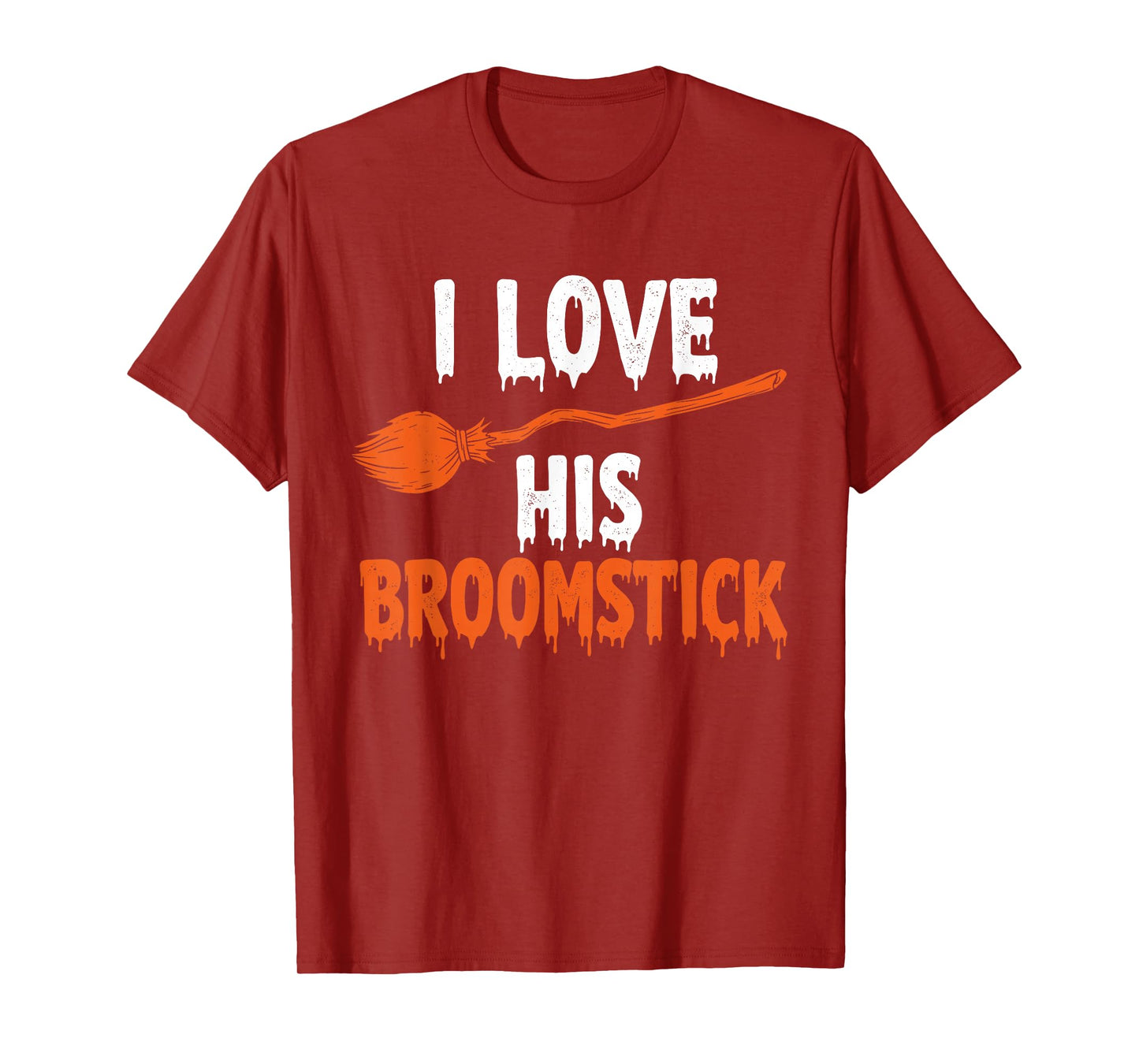 I Love His Broomstick I Love Her Matching Couples Halloween T-Shirt